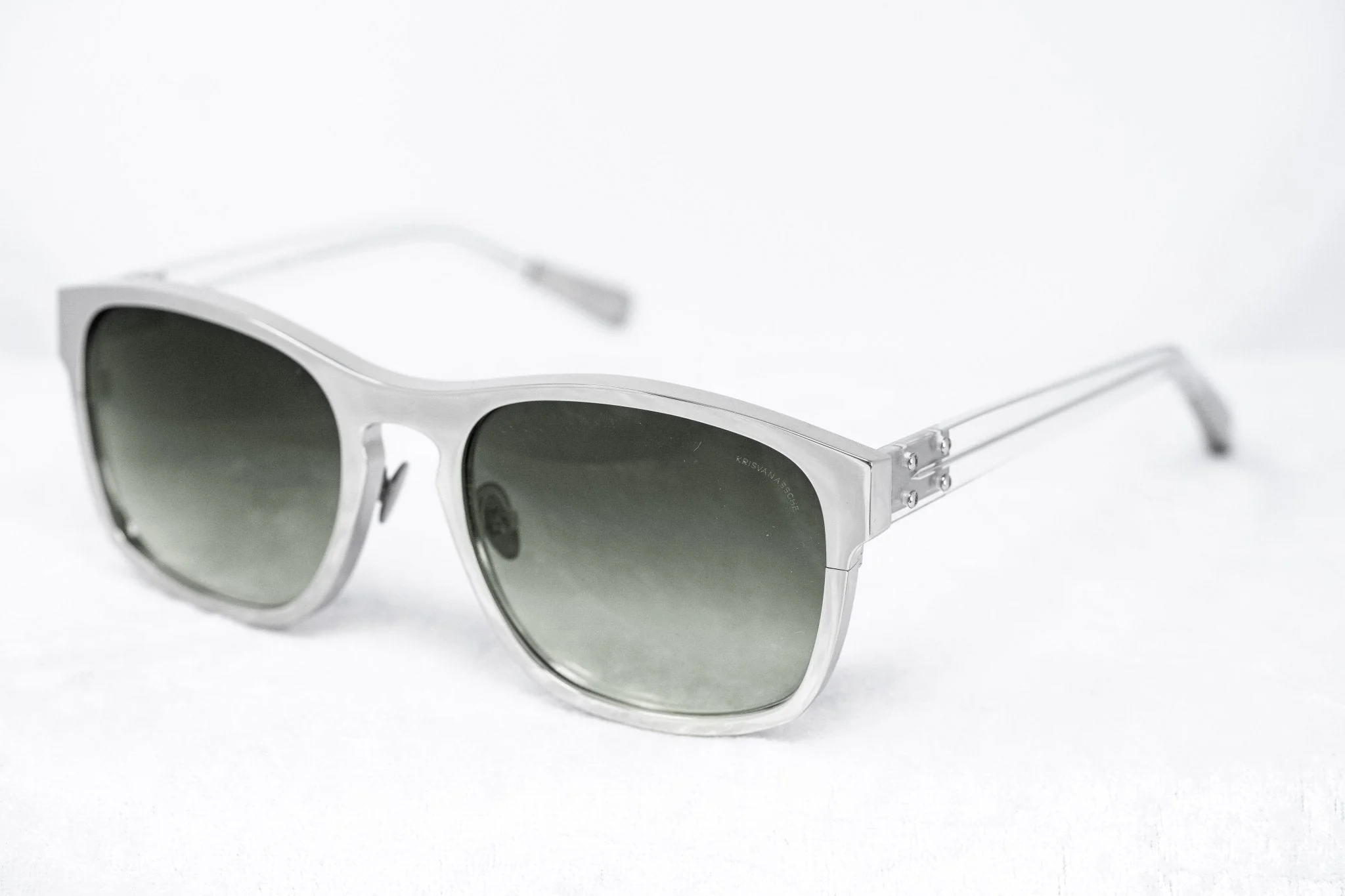 Kris Van Assche Sunglasses D-Frame Silver and Green - Image 3