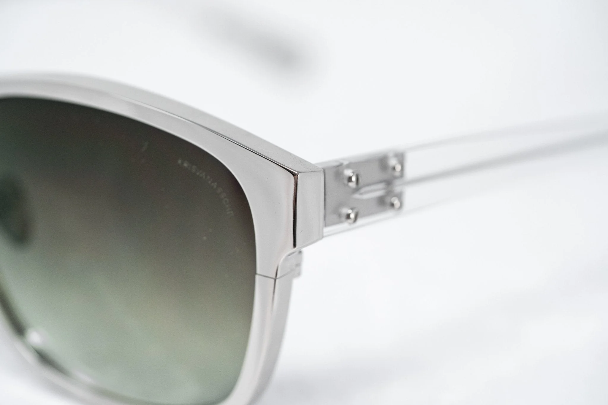 Kris Van Assche Sunglasses D-Frame Silver and Green - Image 7
