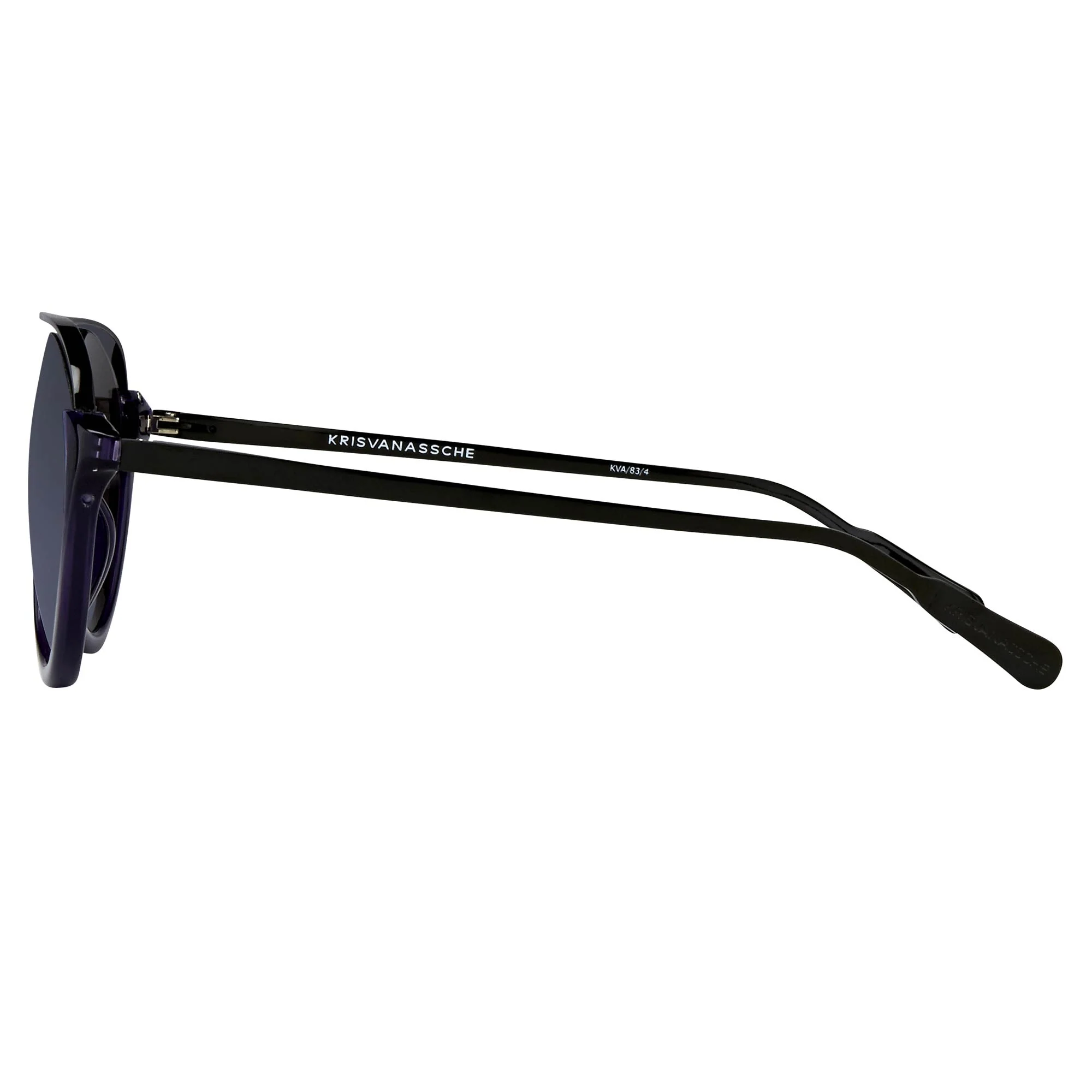 Kris Van Assche Sunglasses Round Black and Blue - Image 4