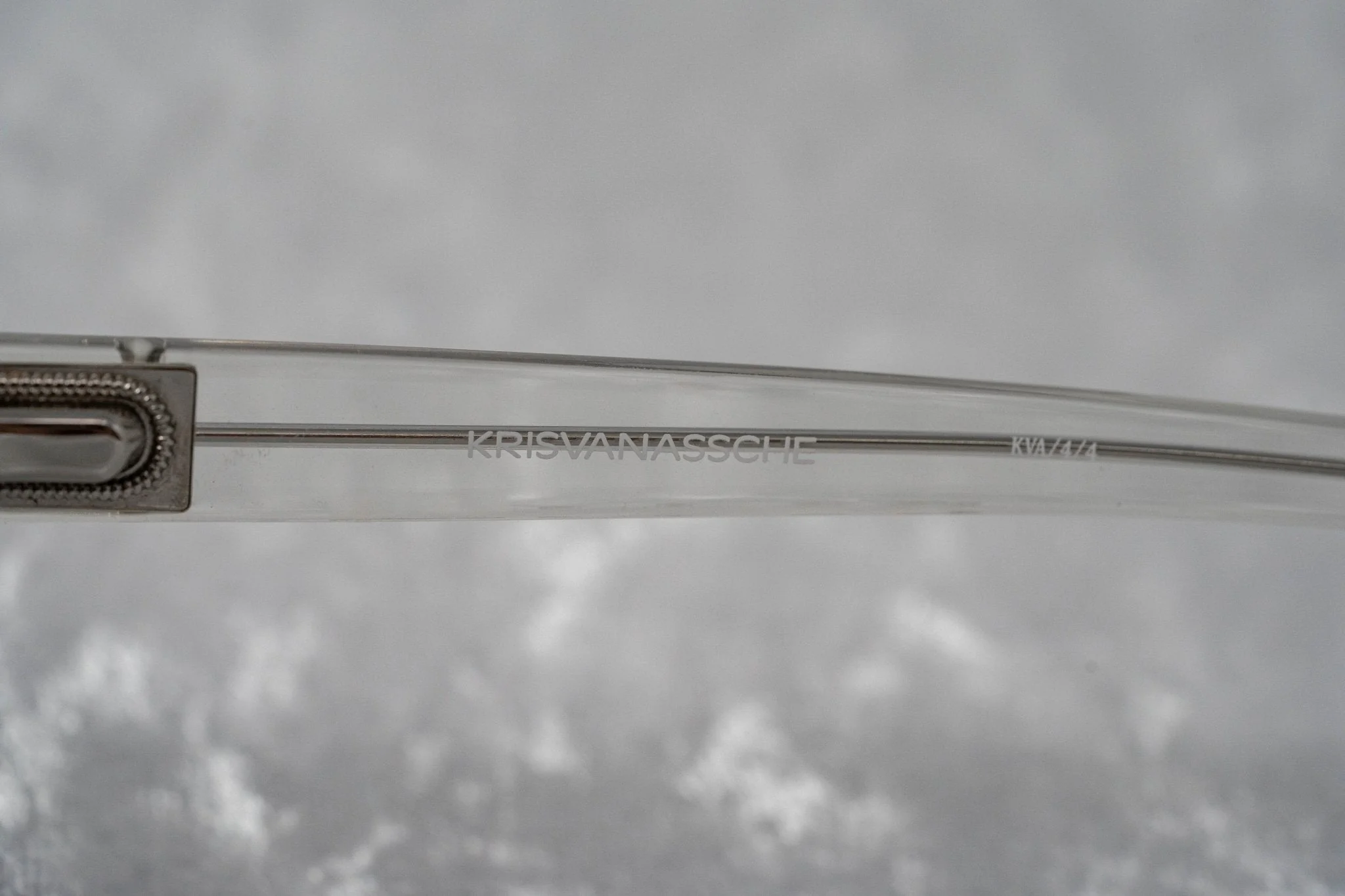 Kris Van Assche Sunglasses Round Shiny Silver and Grey - Image 10
