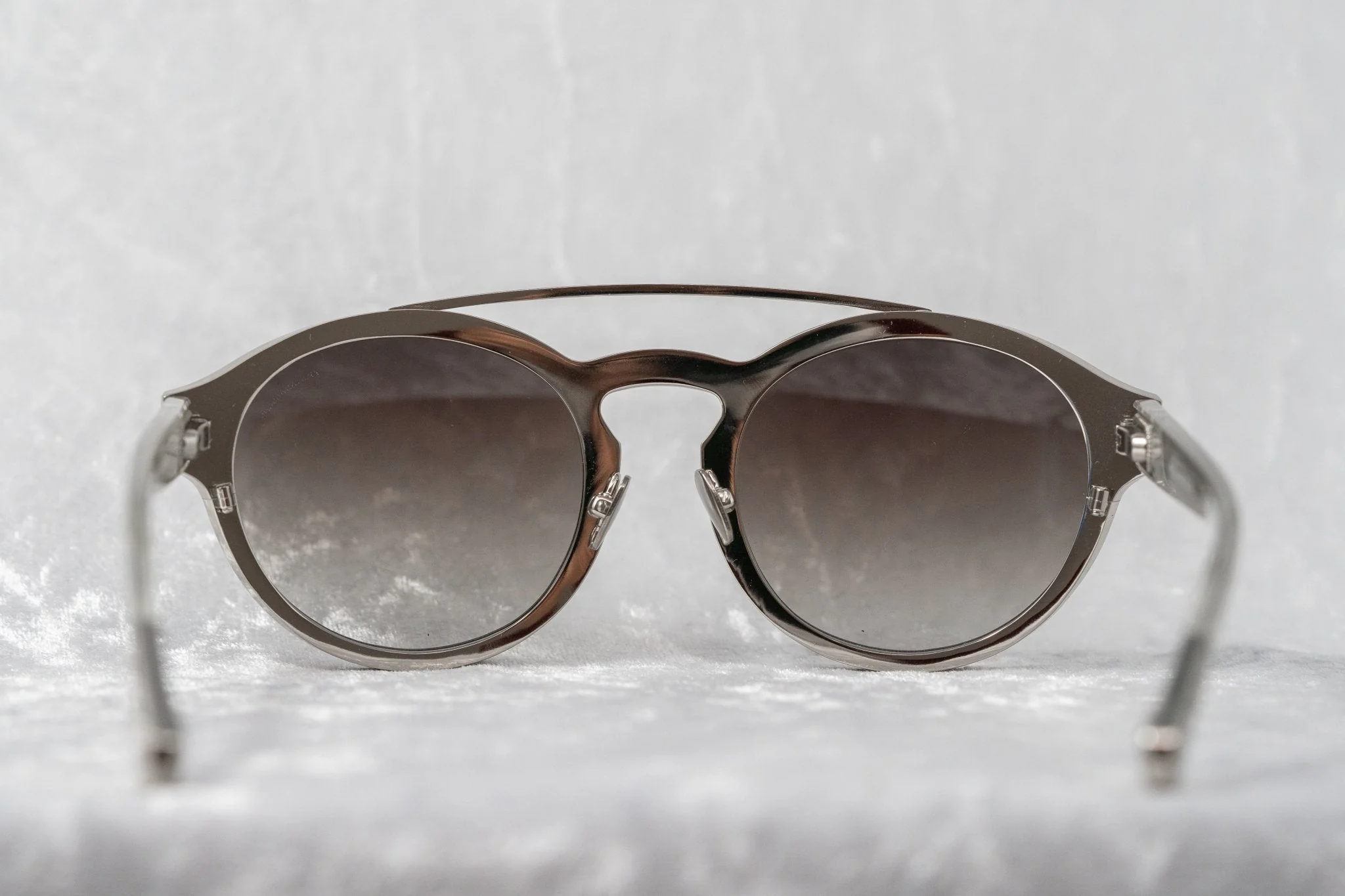 Kris Van Assche Sunglasses Round Shiny Silver and Grey - Image 14
