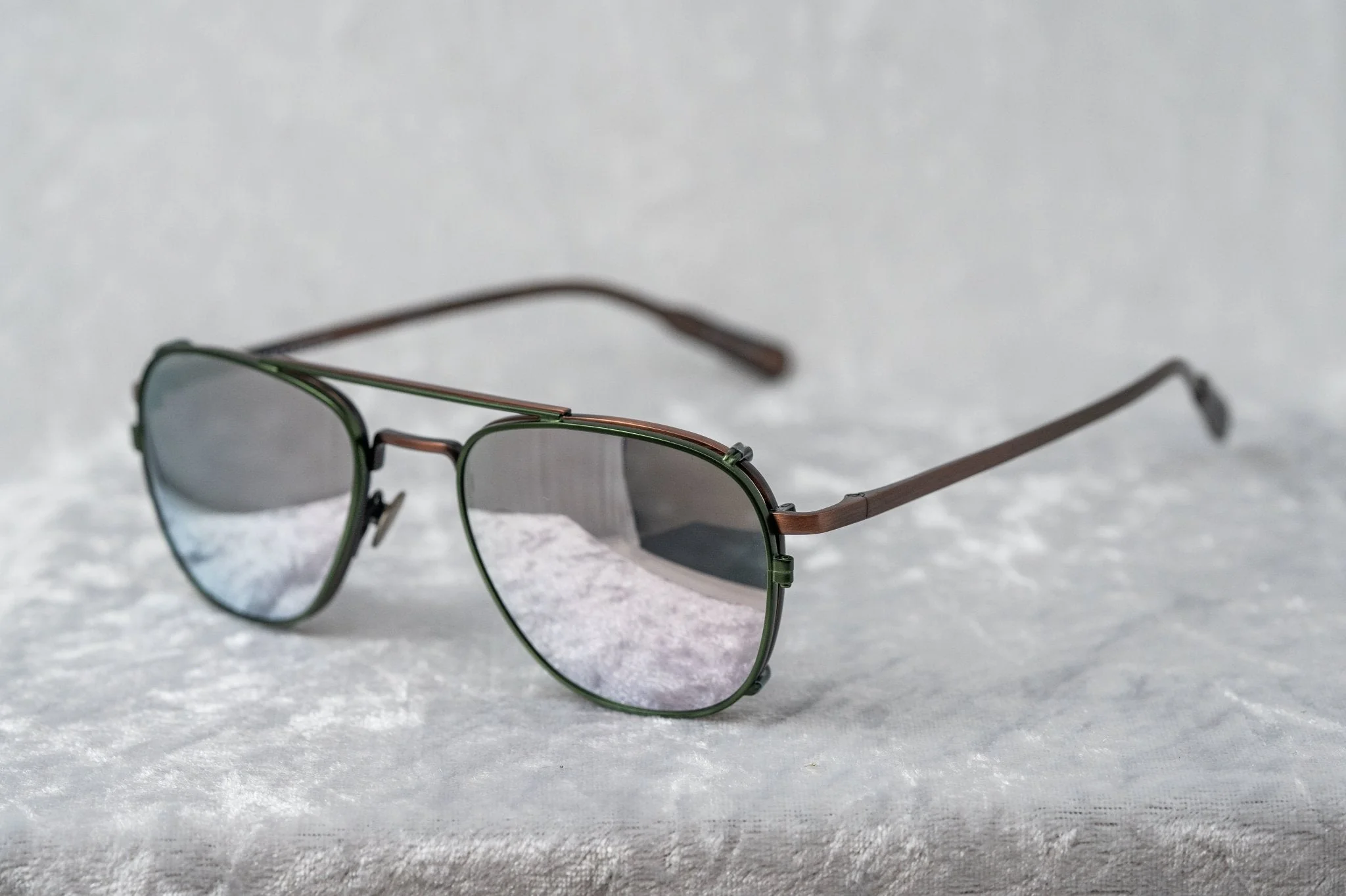 Kris Van Assche Sunglasses Rectangular Matte Bronze and Green - Image 5