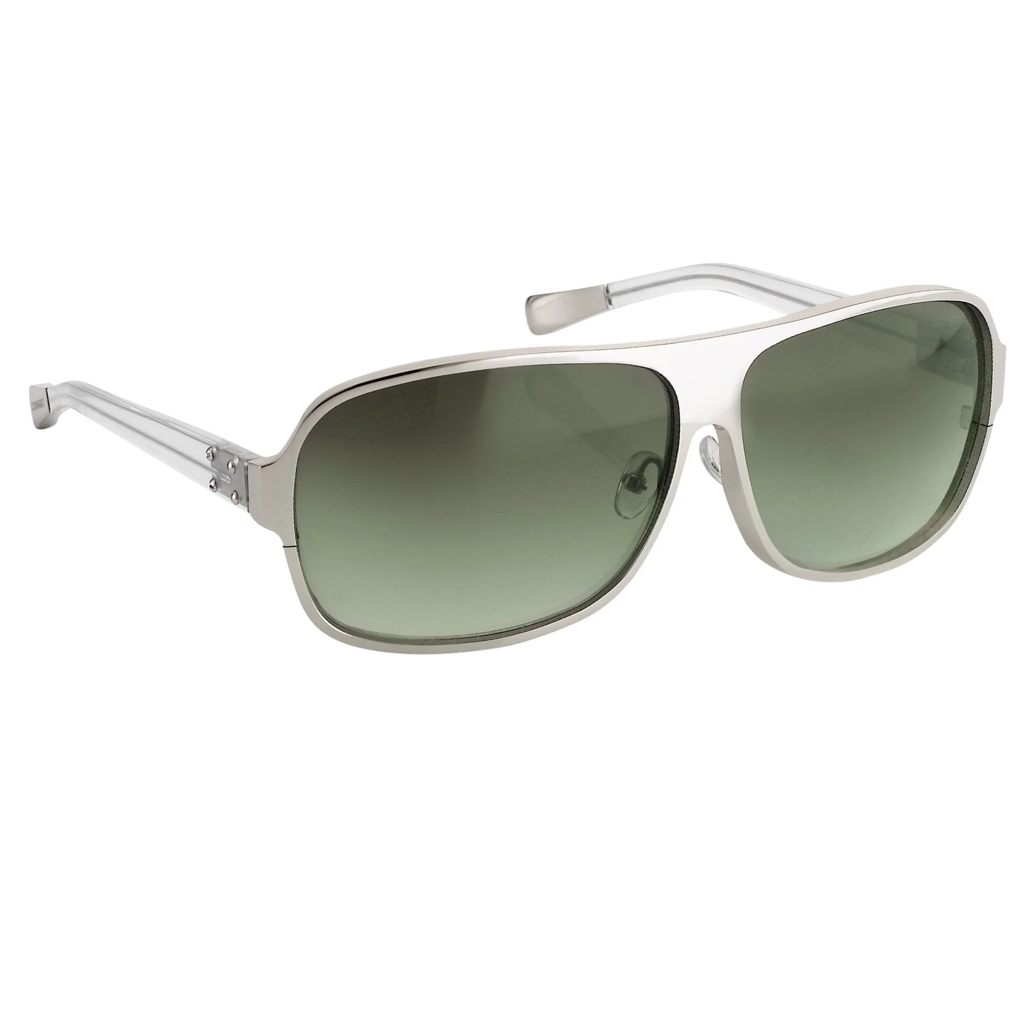 Kris Van Assche Sunglasses Rectangular Silver and Green - Image 3