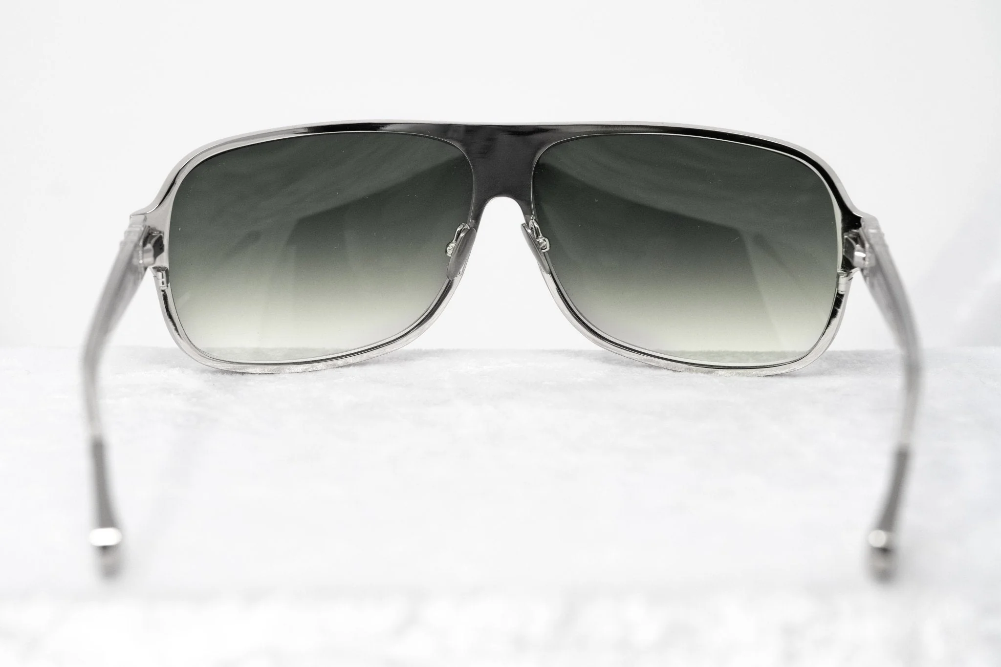Kris Van Assche Sunglasses Rectangular Silver and Green - Image 5