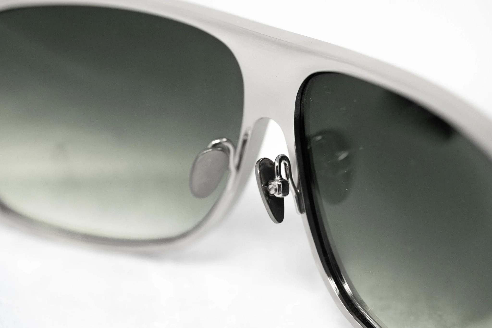 Kris Van Assche Sunglasses Rectangular Silver and Green - Image 6