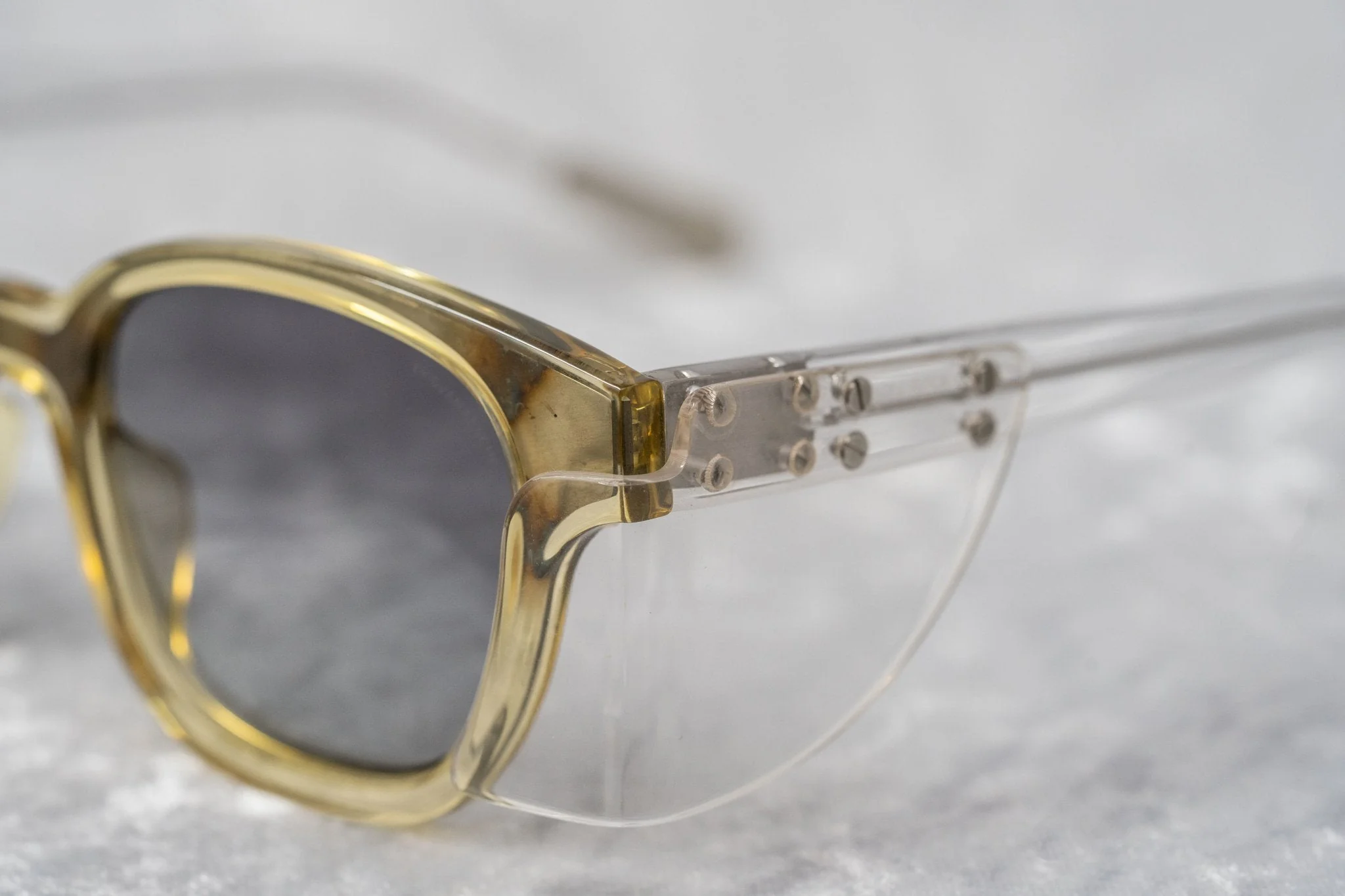 Kris Van Assche Sunglasses Oval Translucent Yellow and Grey - Image 6