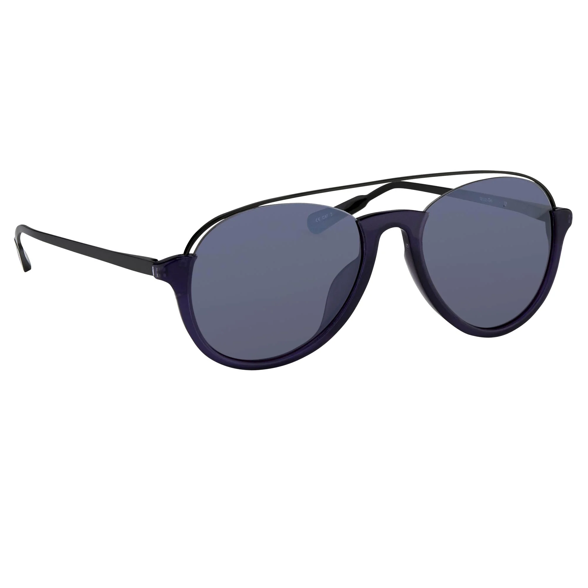 Kris Van Assche Sunglasses Navy Shiny Black and Blue - Image 3