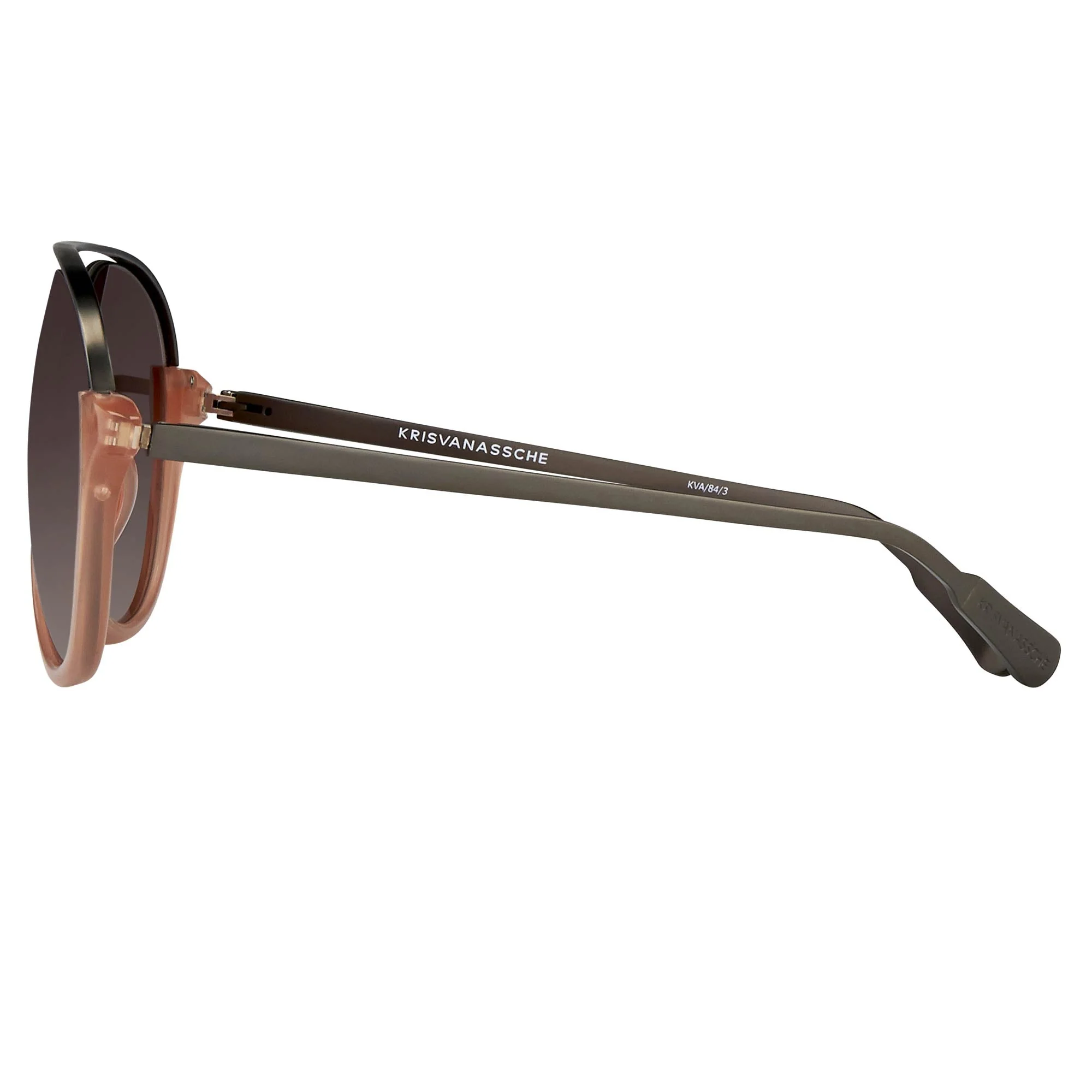 Kris Van Assche Sunglasses Peach and Brown - Image 4