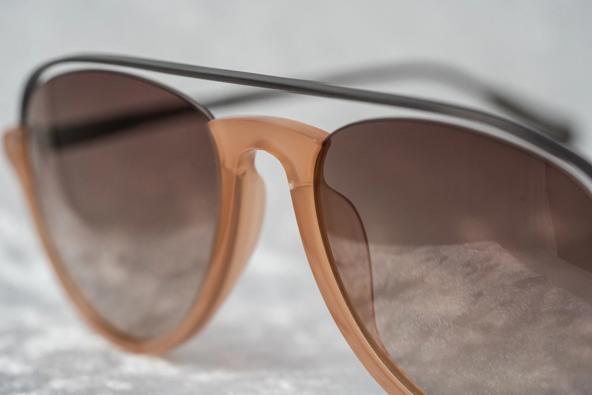 Kris Van Assche Sunglasses Peach and Brown - Image 7