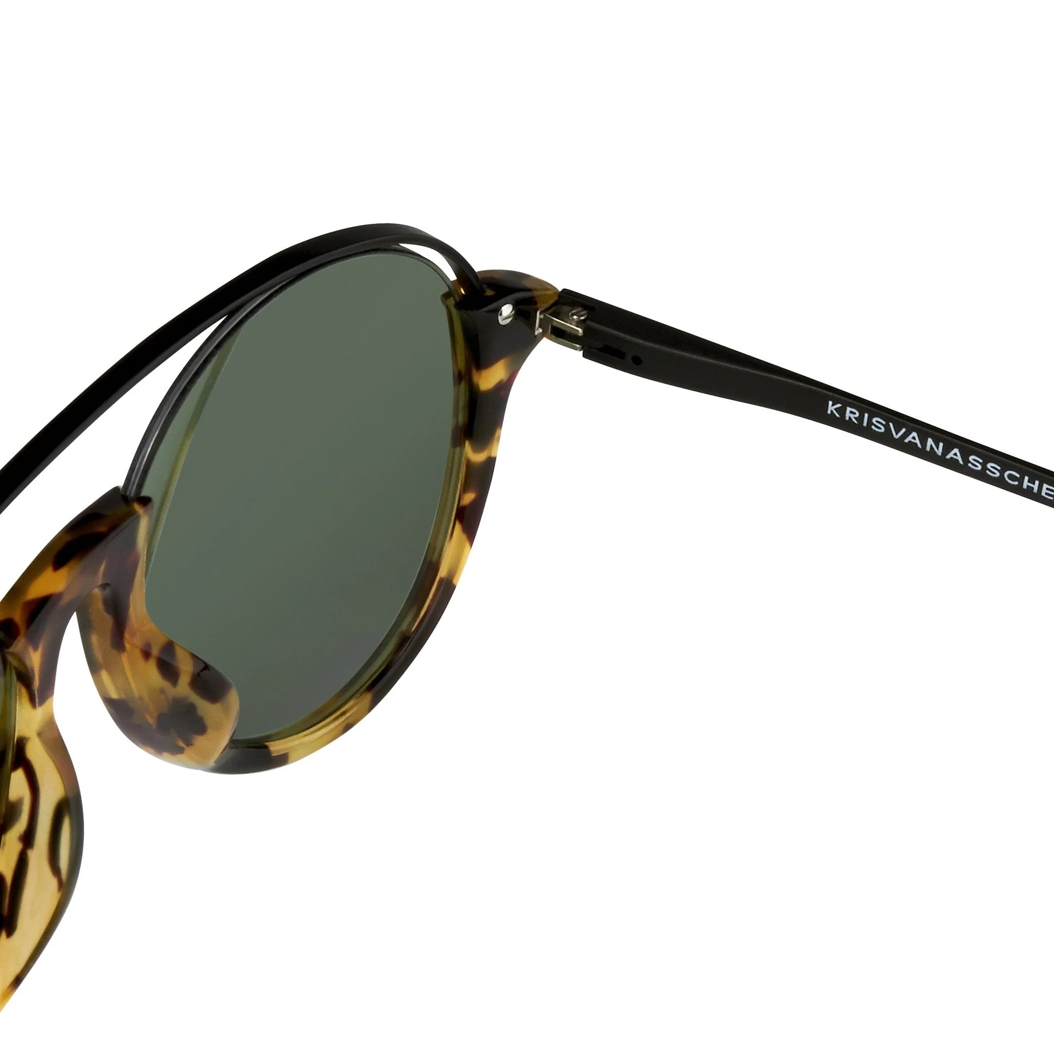 Kris Van Assche Sunglasses Black Tortoise Shell and Green - Image 2