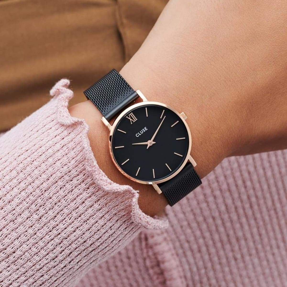 Cluse Black Minuit Watch - Image 4