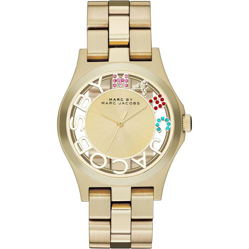Marc Jacobs Ladies Henry Skeleton Gold Watch