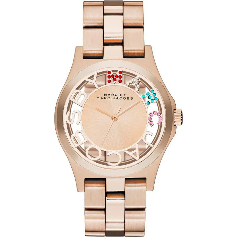 Marc Jacobs Ladies Henry Skeleton Rose Gold Watch