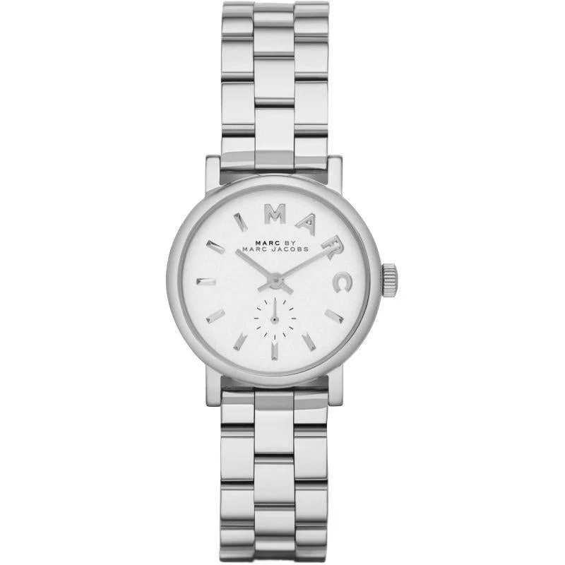 Marc Jacobs Ladies Mini Baker Silver Watch