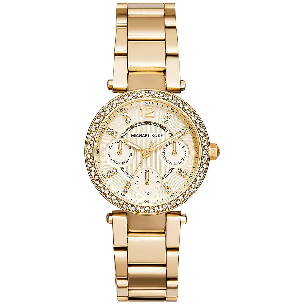 Michael Kors Ladies Mini Parker Gold Chronograph Watch