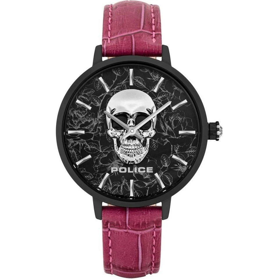 Police Burgundy Miona Patterned Watch