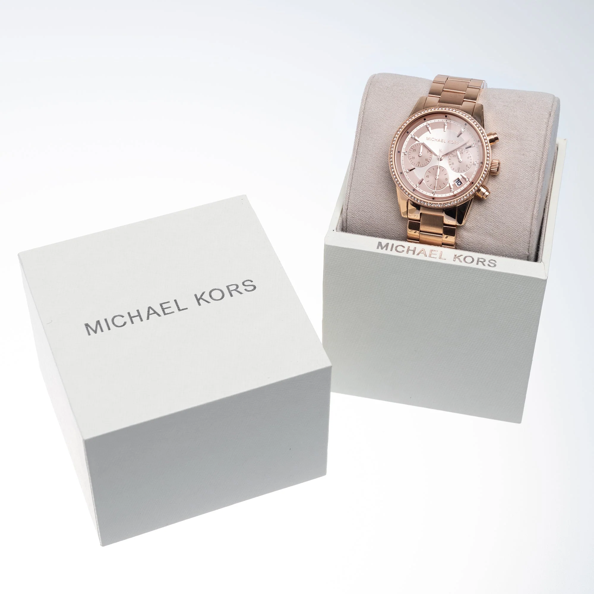 Michael Kors Ladies RITZ Rose Gold Watch - Image 5
