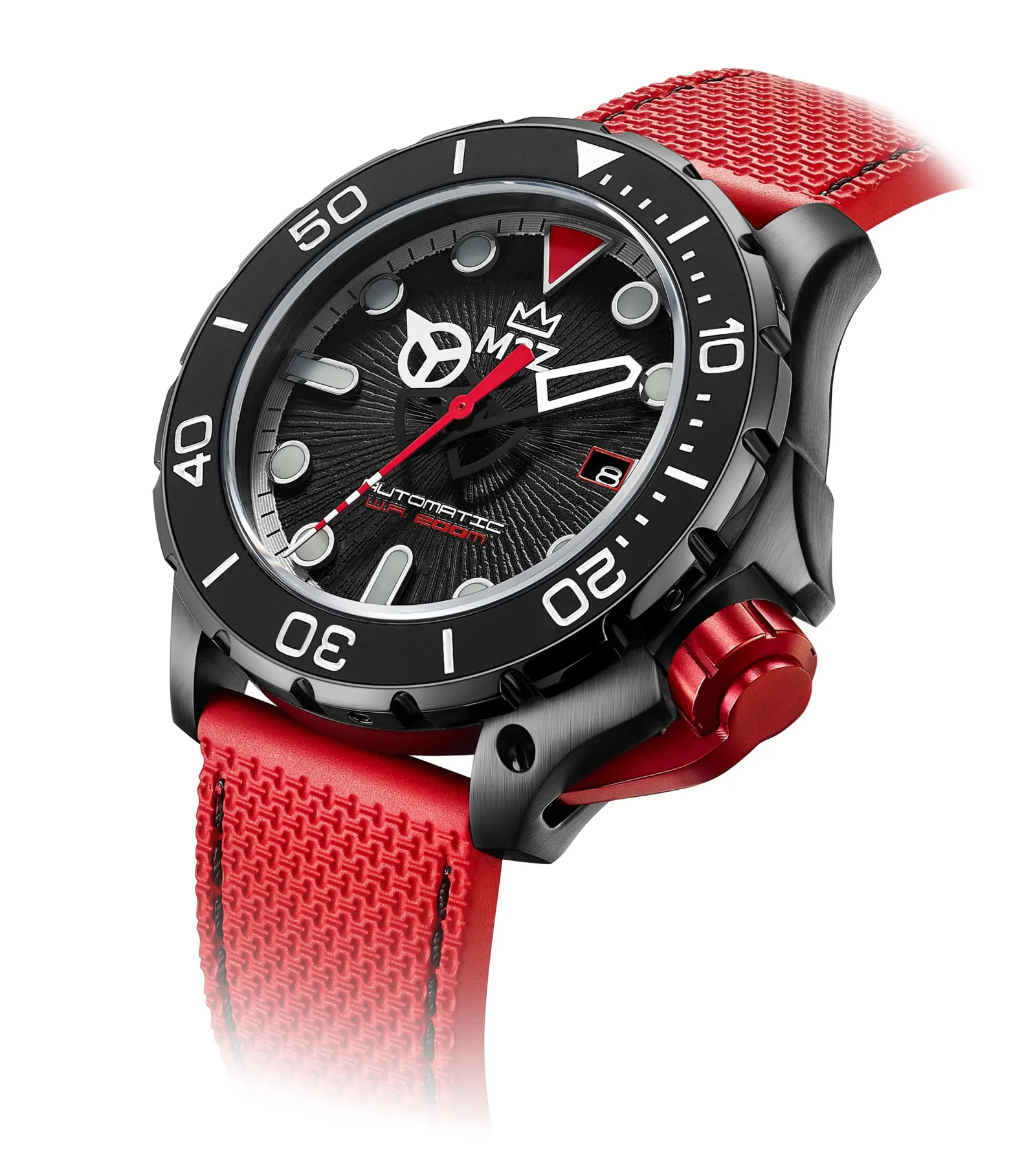 M2Z Men's Diver 200 Red IP Gun Watch - Image 4