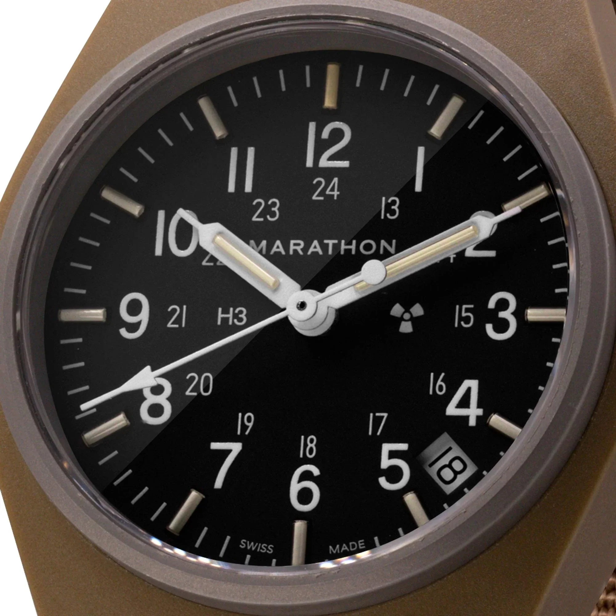 Marathon General Purpose Quartz with Date (GPQ) - 34mm No Government Markings Desert Tan WW194015-DT-NGM - Image 3