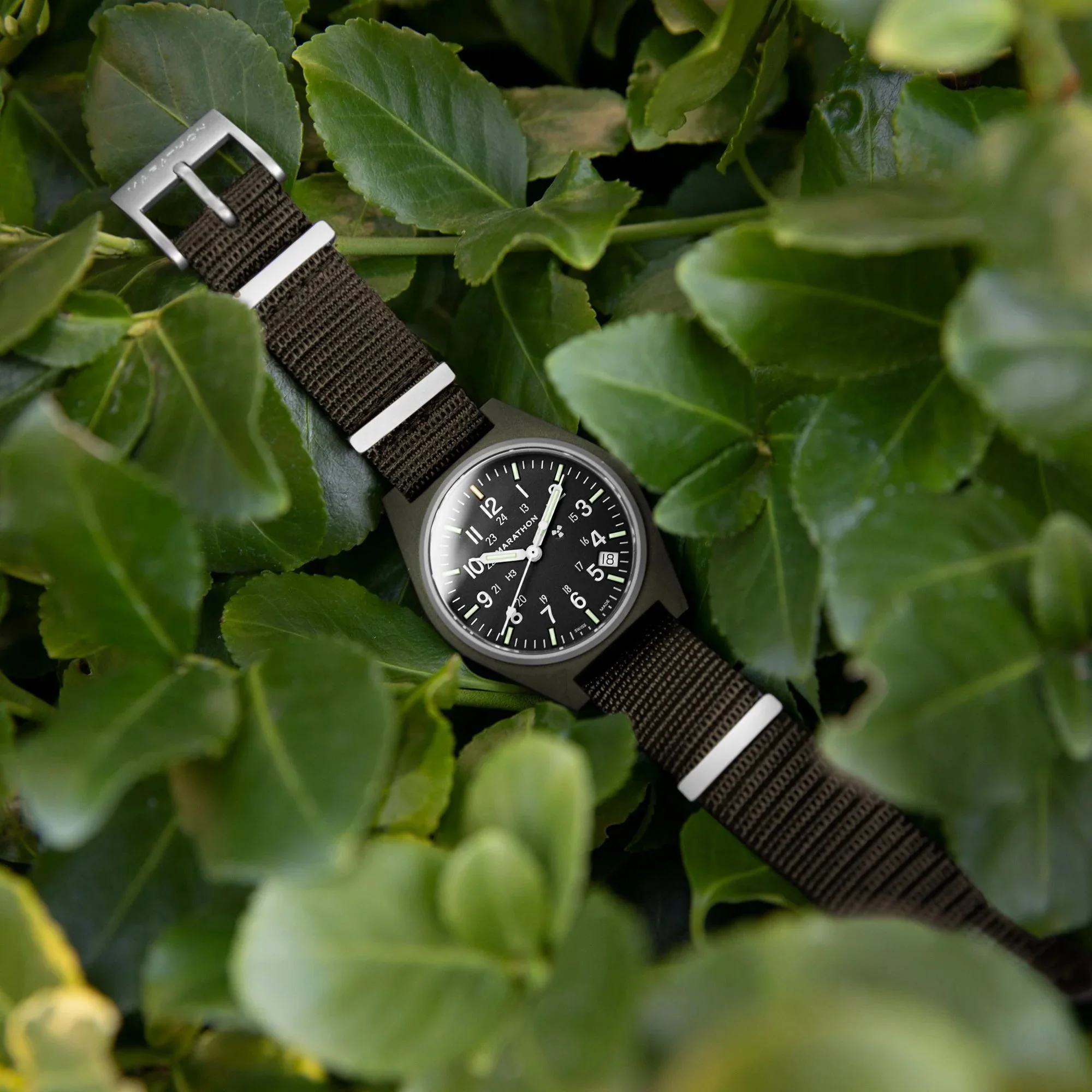 Marathon General Purpose Quartz with Date (GPQ) - 34mm No Government Markings Sage Green WW194015-SG-NGM - Image 3