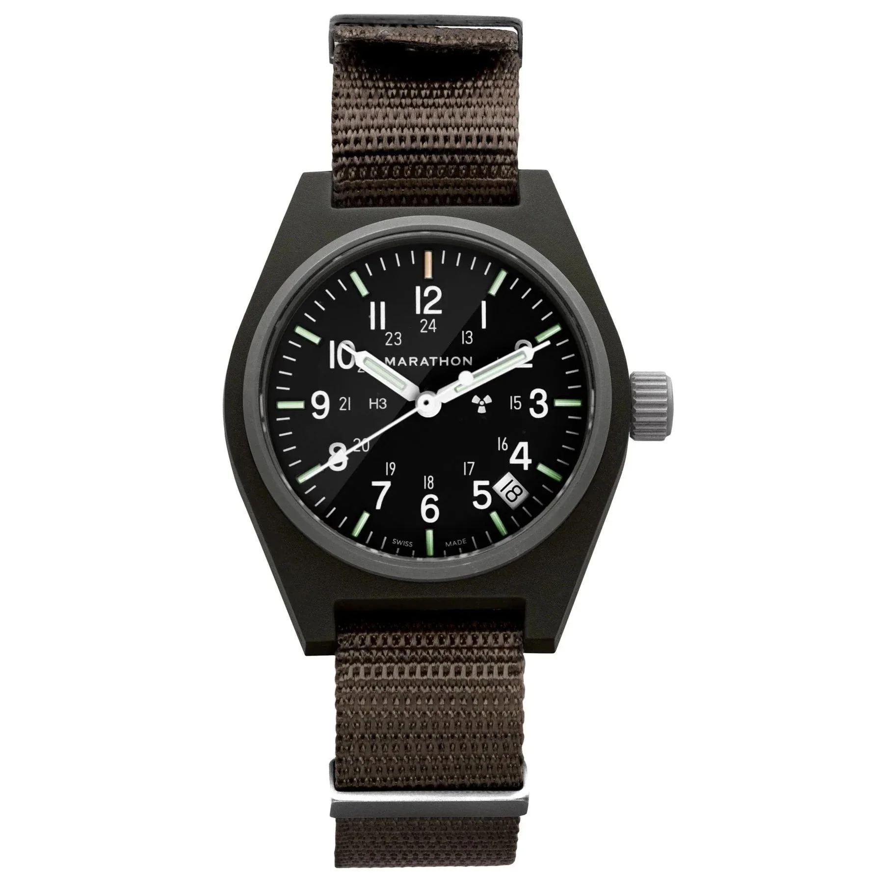 Marathon General Purpose Quartz with Date (GPQ) - 34mm No Government Markings Sage Green WW194015-SG-NGM - Image 4