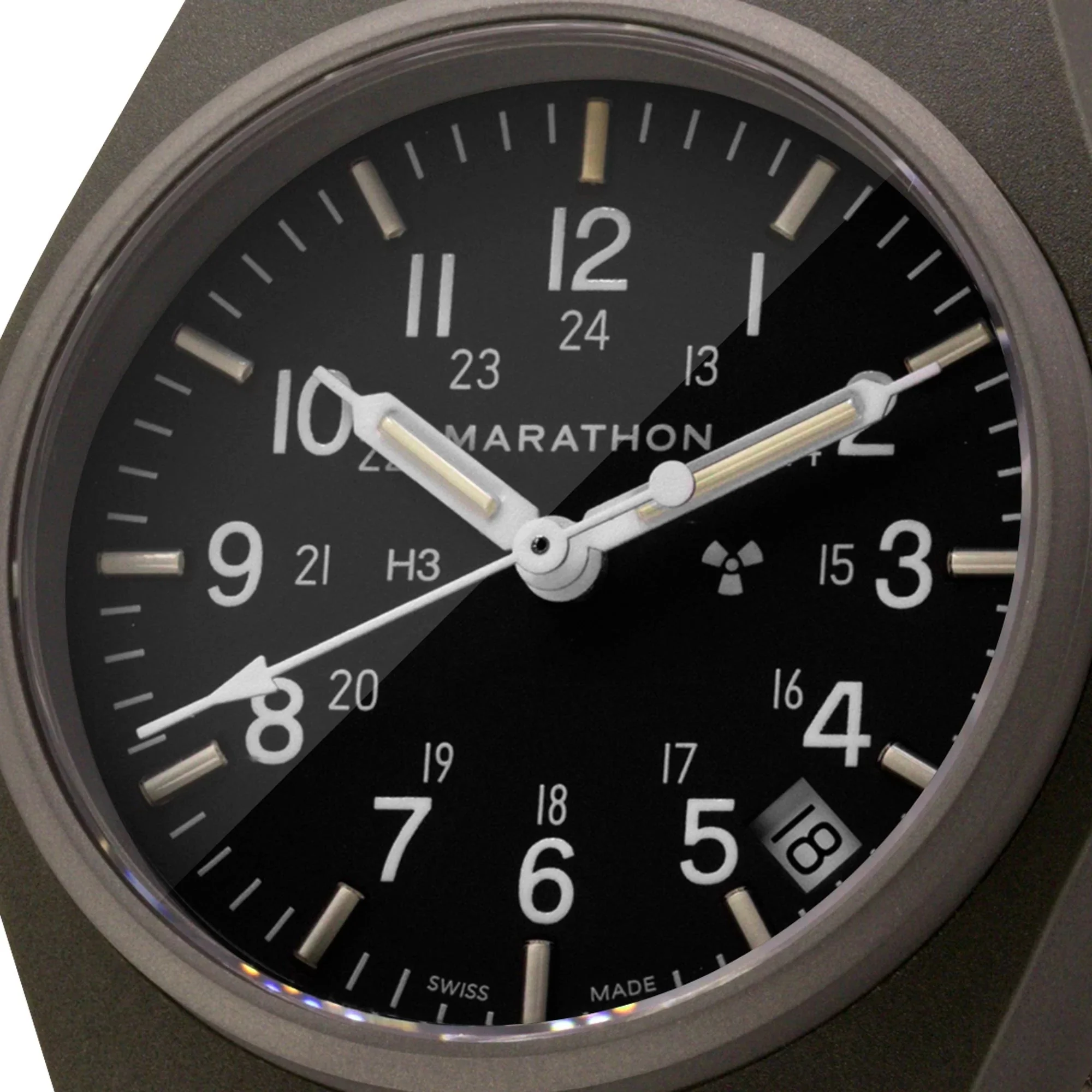 Marathon General Purpose Quartz with Date (GPQ) - 34mm No Government Markings Sage Green WW194015-SG-NGM - Image 5