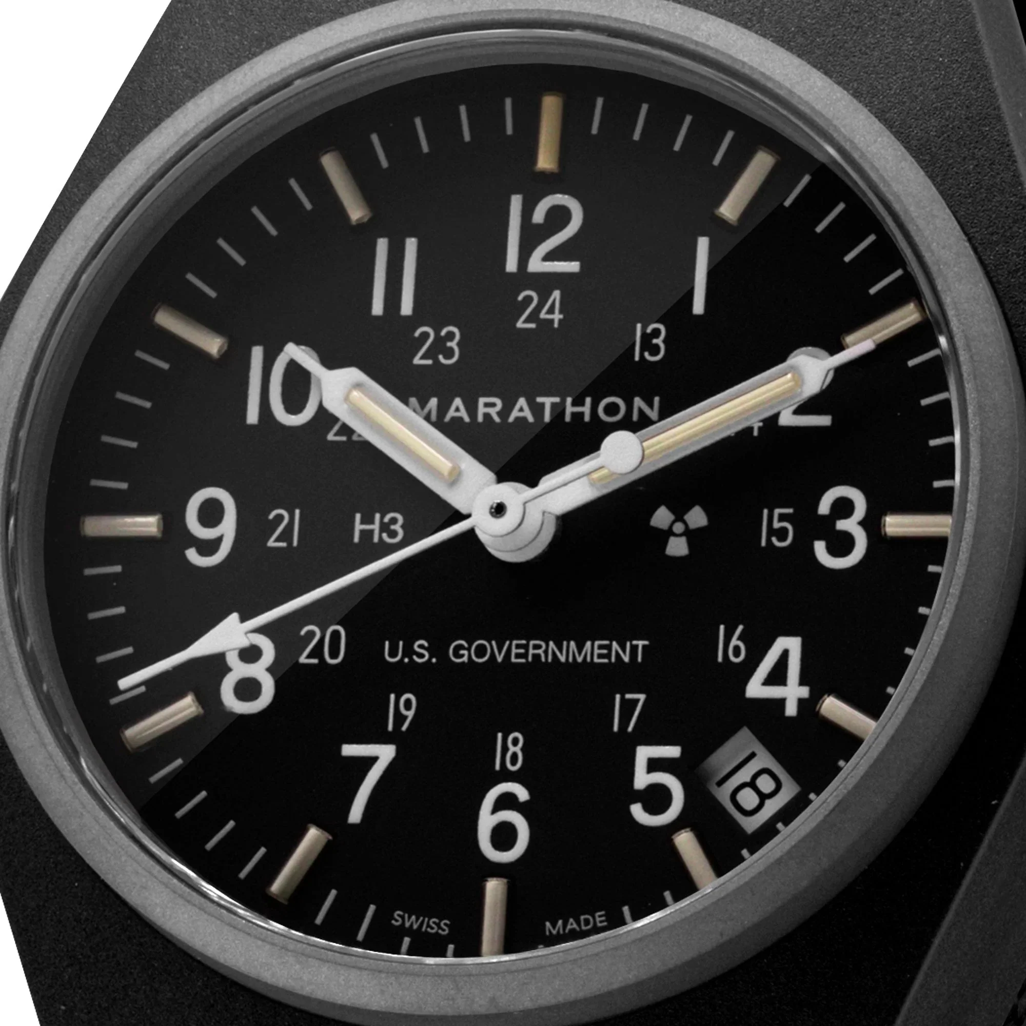 Marathon General Purpose Quartz with Date (GPQ) - 34mm US Government Marked Black WW194015BK - Image 3