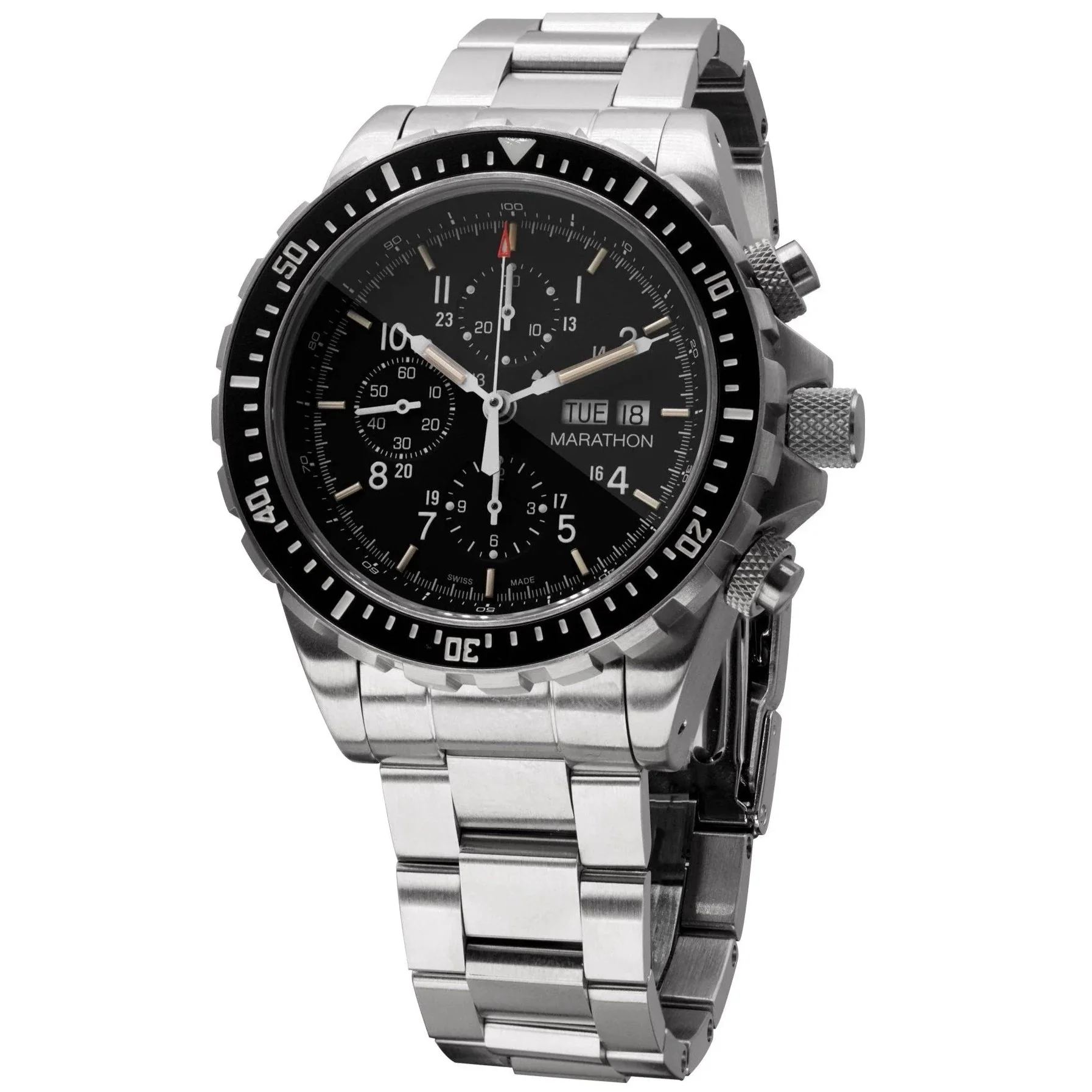 Marathon Jumbo Diver/Pilot's Automatic Chronograph (CSAR) - 46mm US Government Markings Stainless Steel WW194014BRACE