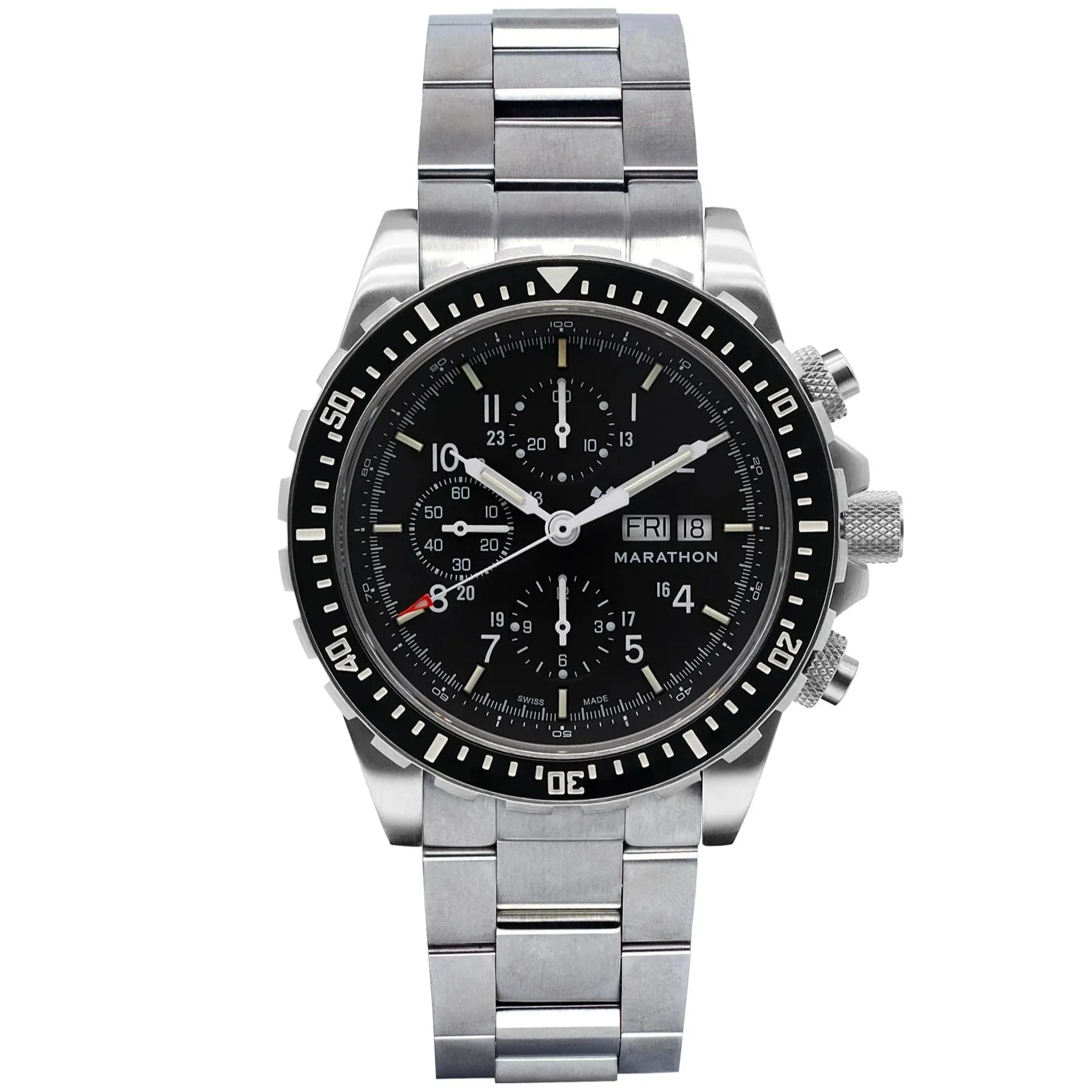 Marathon Jumbo Diver/Pilot's Automatic Chronograph (CSAR) - 46mm US Government Markings Stainless Steel WW194014BRACE - Image 2