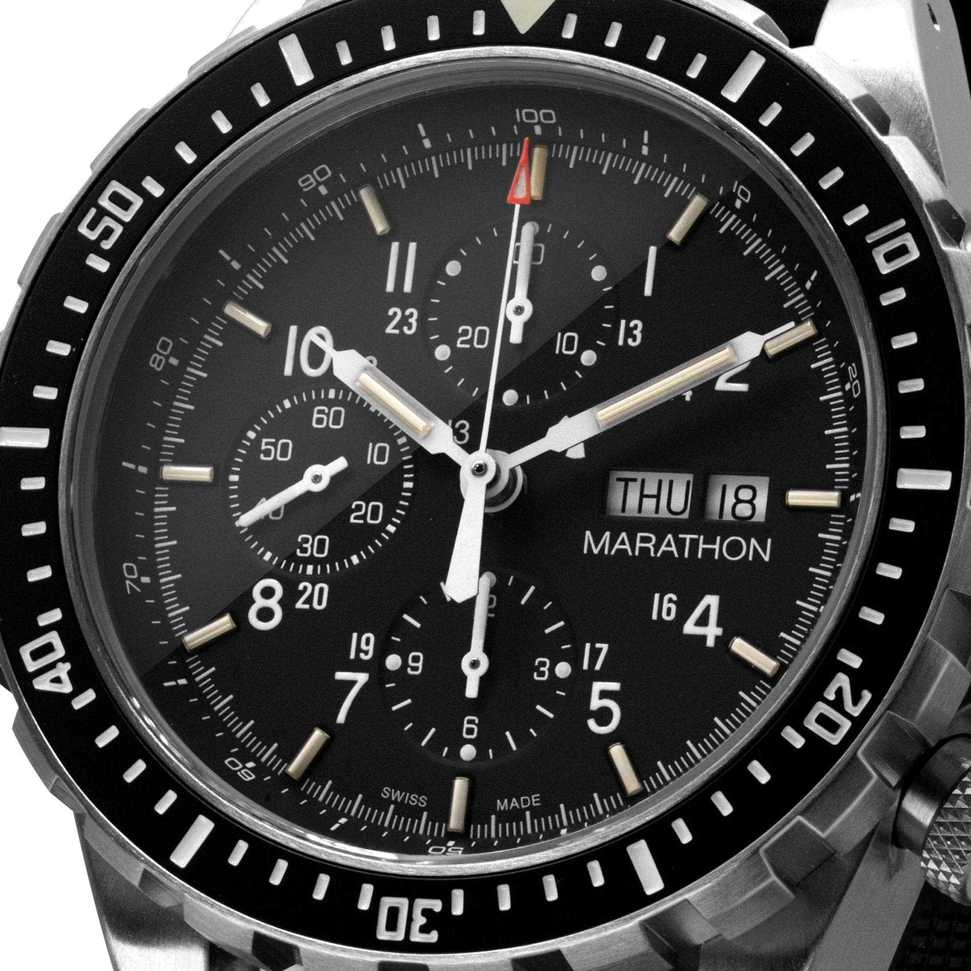 Marathon Jumbo Diver/Pilot's Automatic Chronograph (CSAR) - 46mm US Government Markings Stainless Steel WW194014BRACE - Image 6