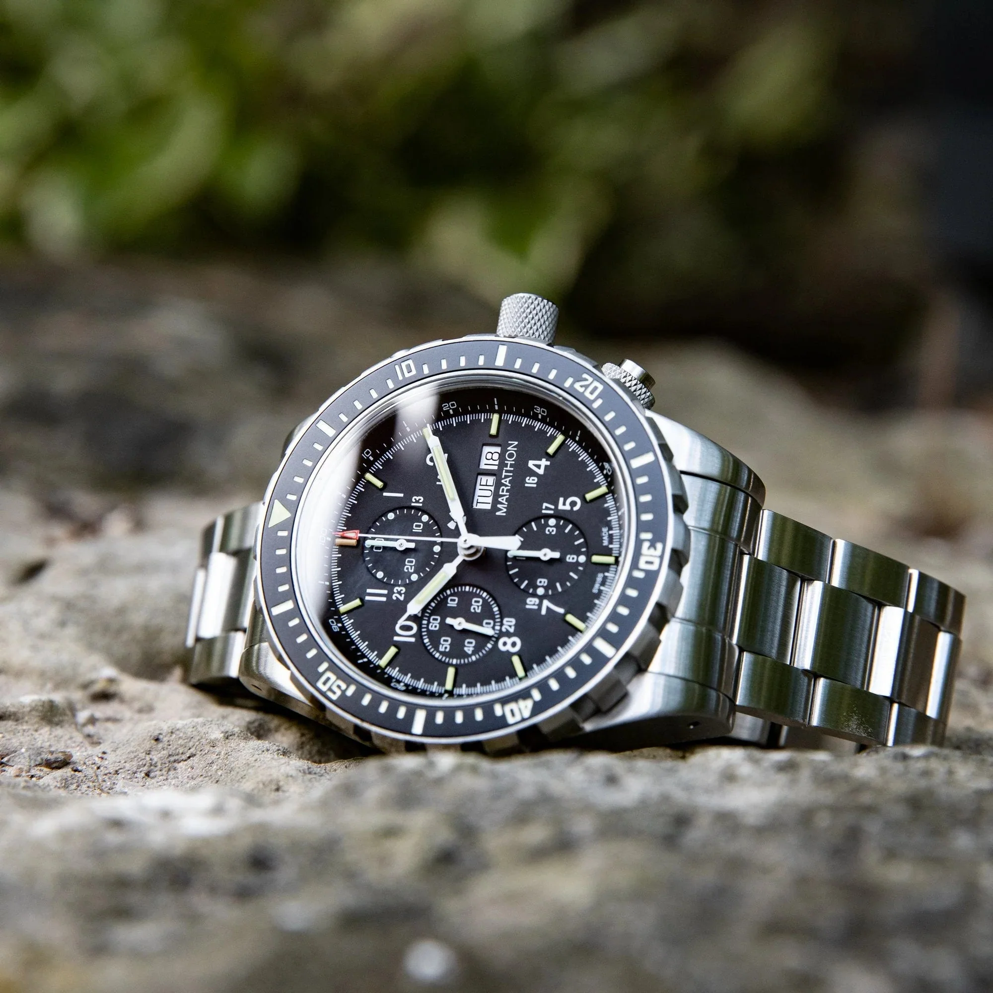 Marathon Jumbo Diver/Pilot's Automatic Chronograph (CSAR) - 46mm US Government Markings Stainless Steel WW194014BRACE - Image 8