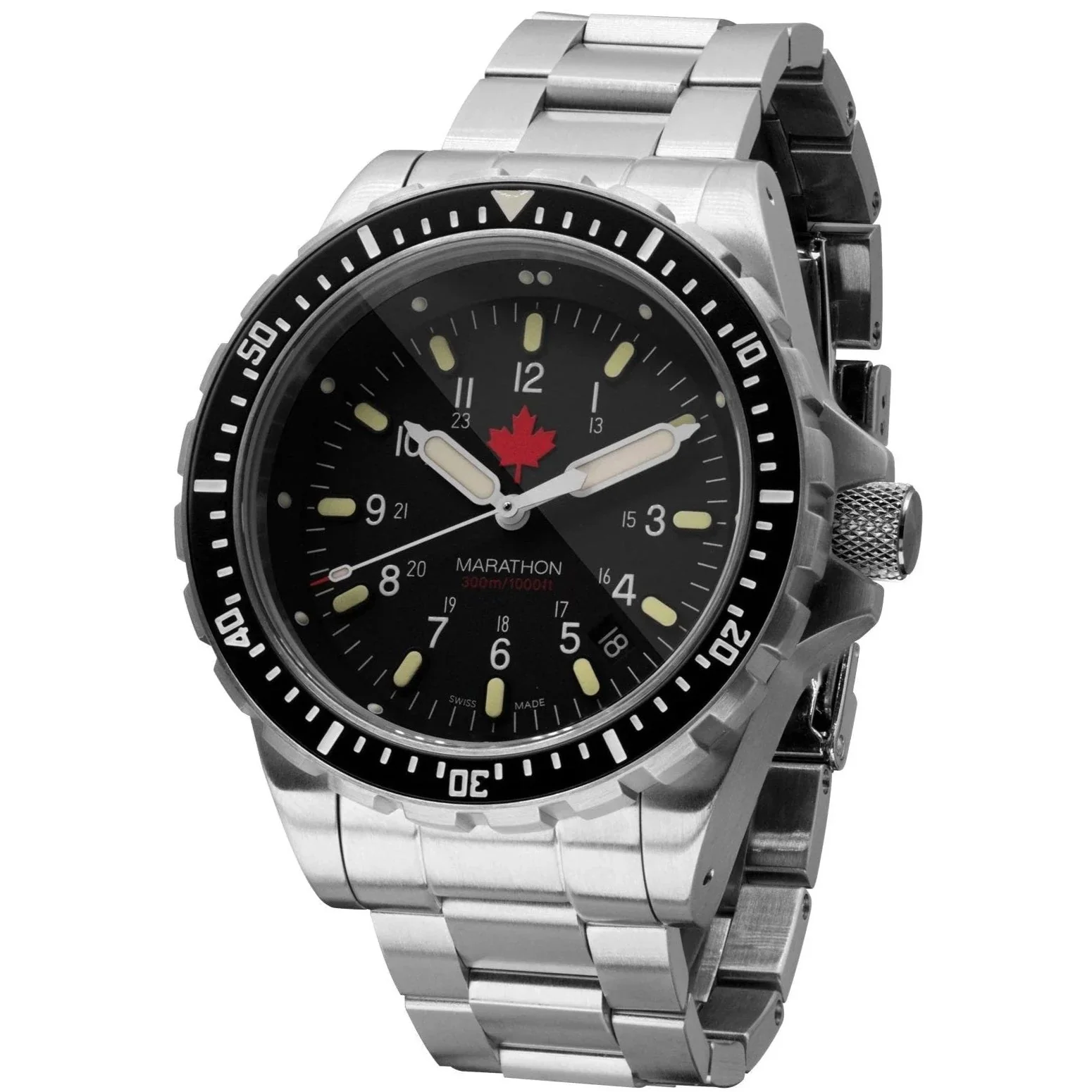 Marathon Jumbo Diver's Quartz (JSAR) - 46mm Maple Leaf dial Limited Edition Stainless Steel WW194018BRACE-MPL - Image 4