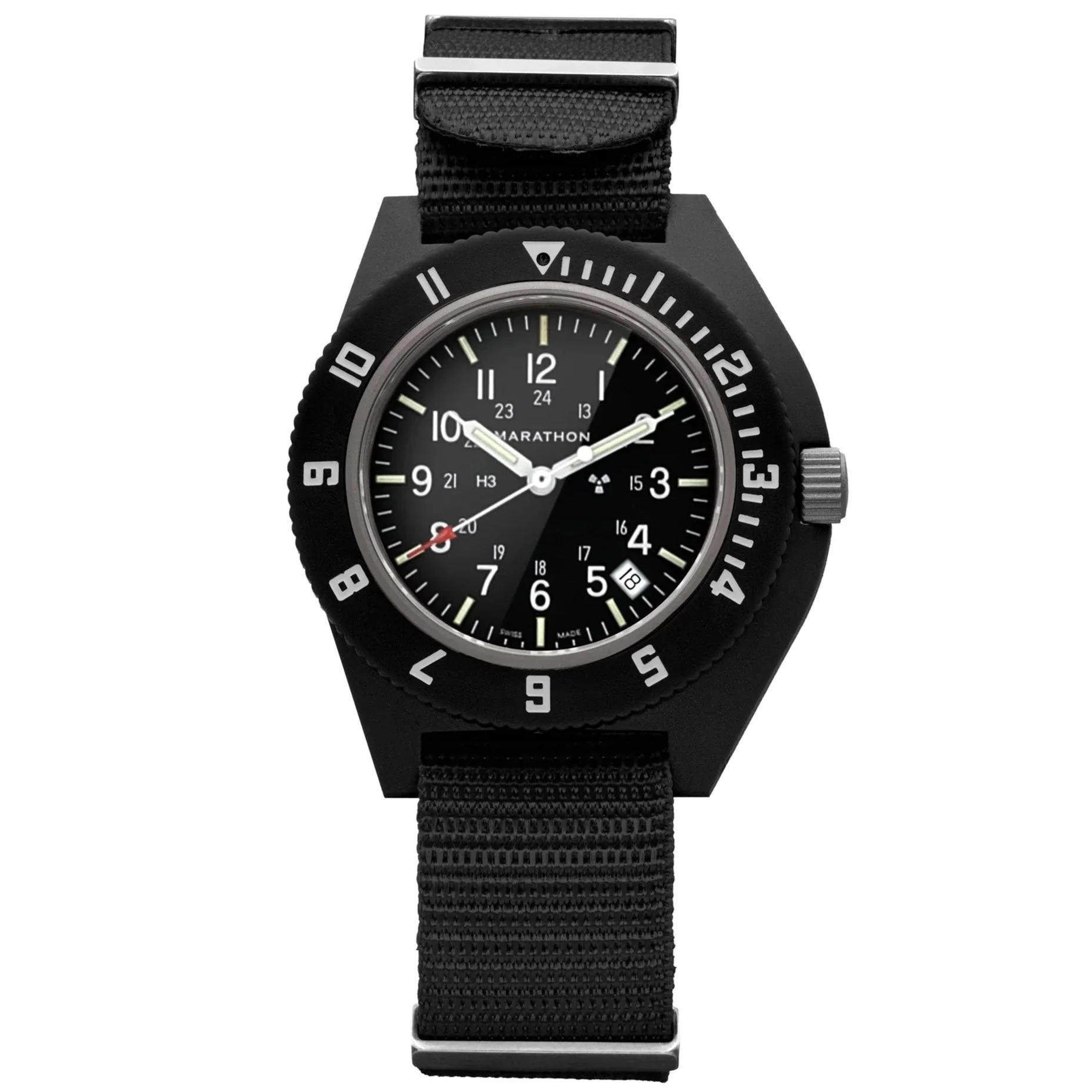 Marathon Navigator with Date (NAV-D) Black Dial No Government Defence Standard Nylon - Image 2