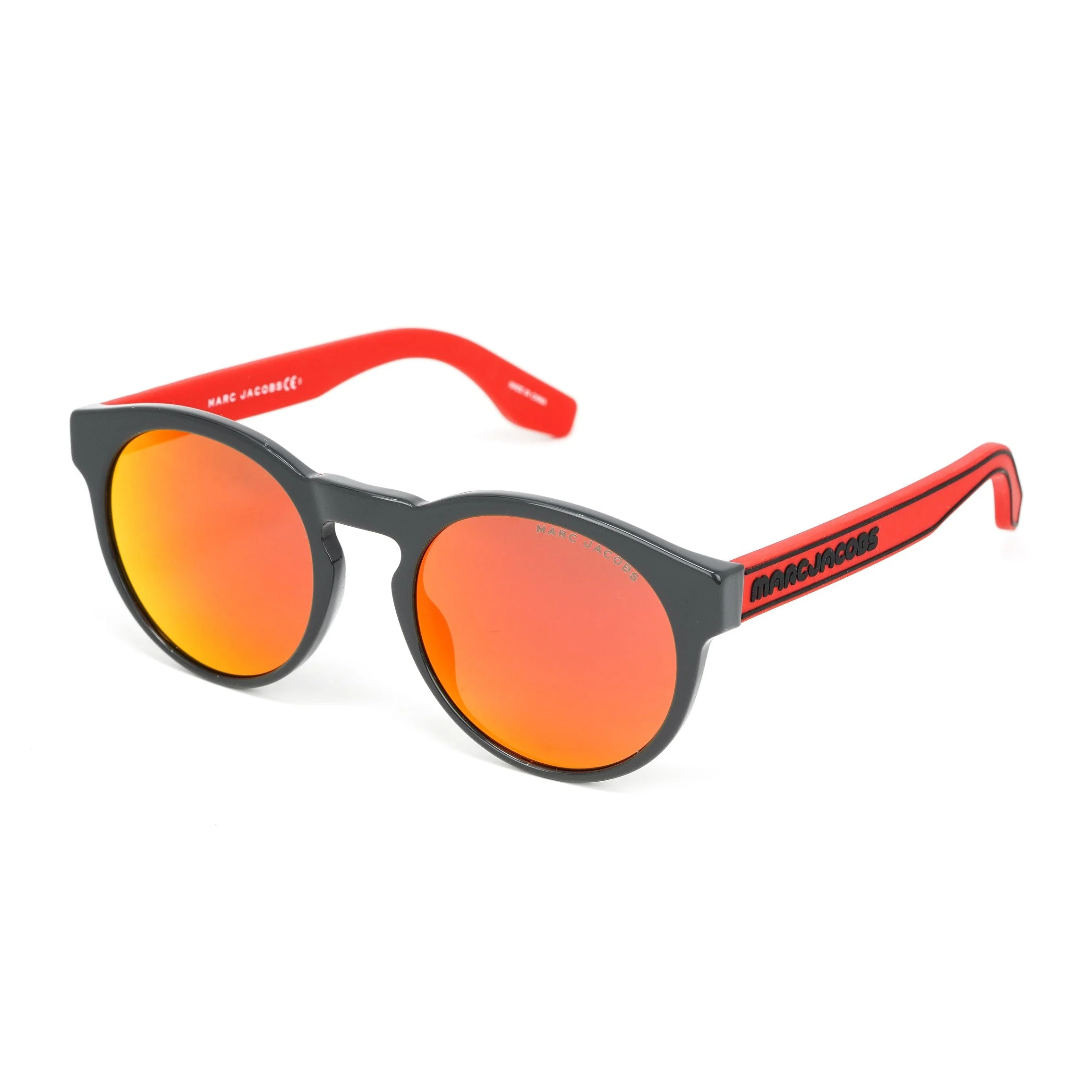 Marc Jacobs Unisex Round Sunglasses Grey Red Mirror