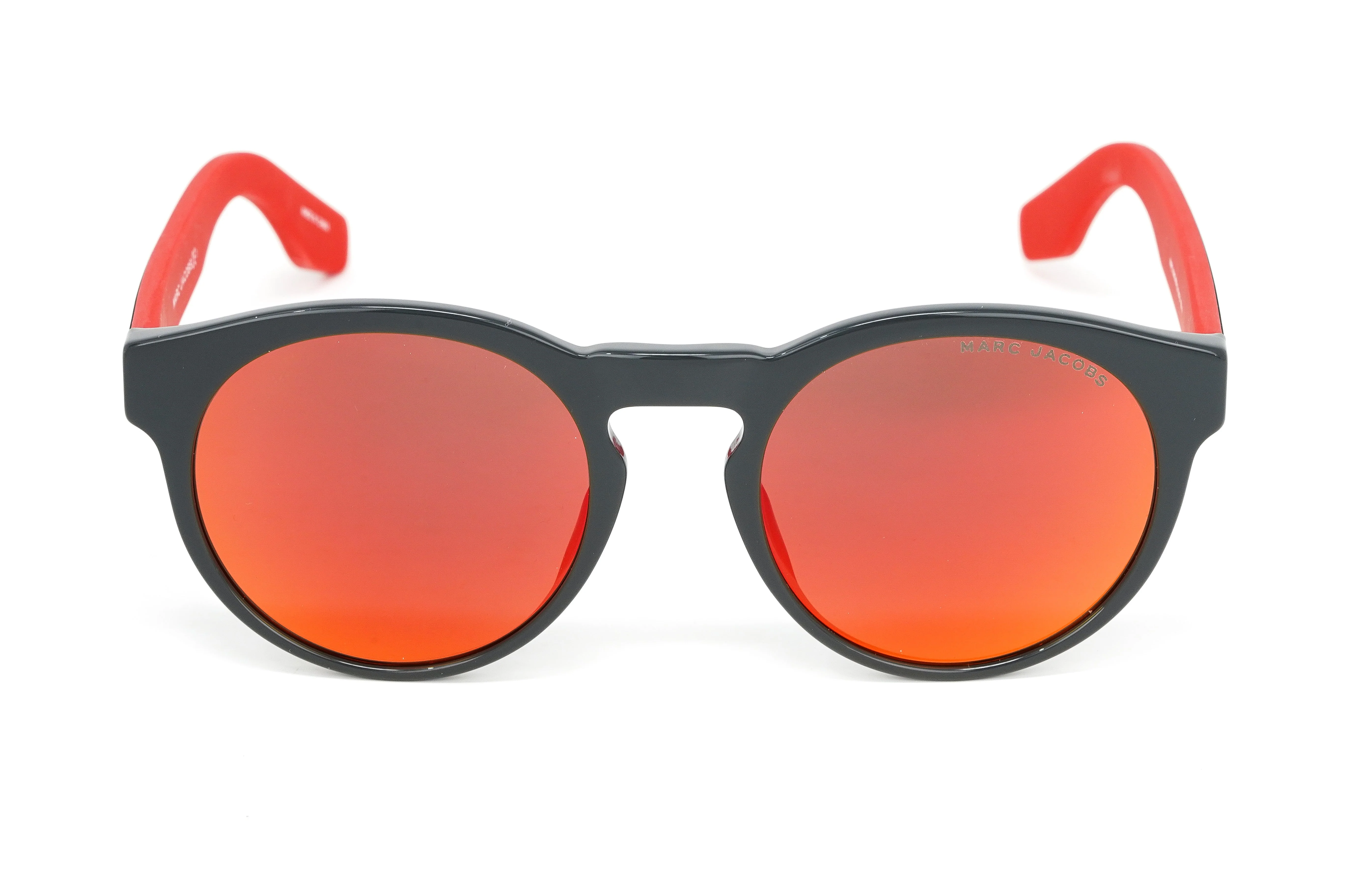 Marc Jacobs Unisex Round Sunglasses Grey Red Mirror - Image 2