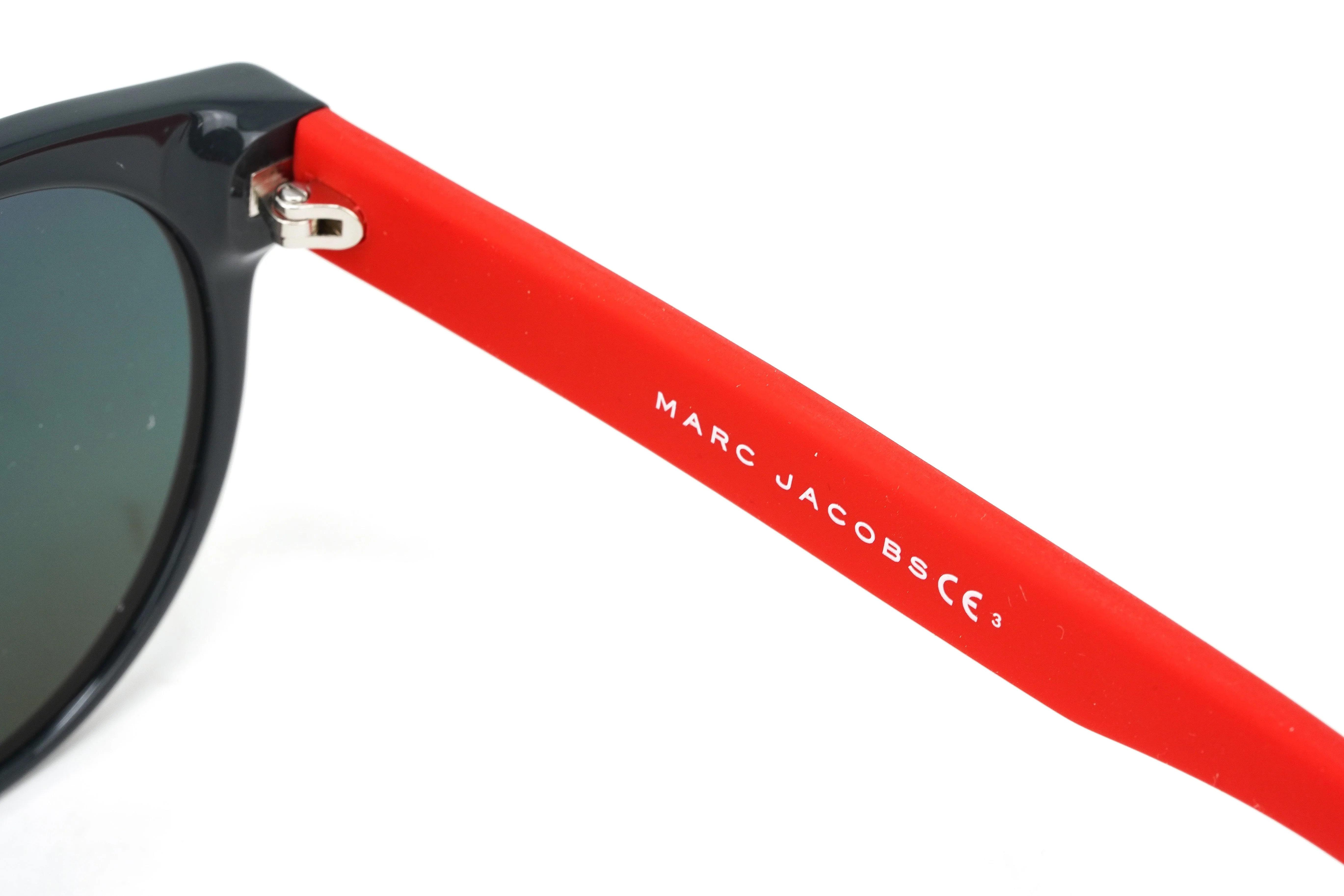 Marc Jacobs Unisex Round Sunglasses Grey Red Mirror - Image 3