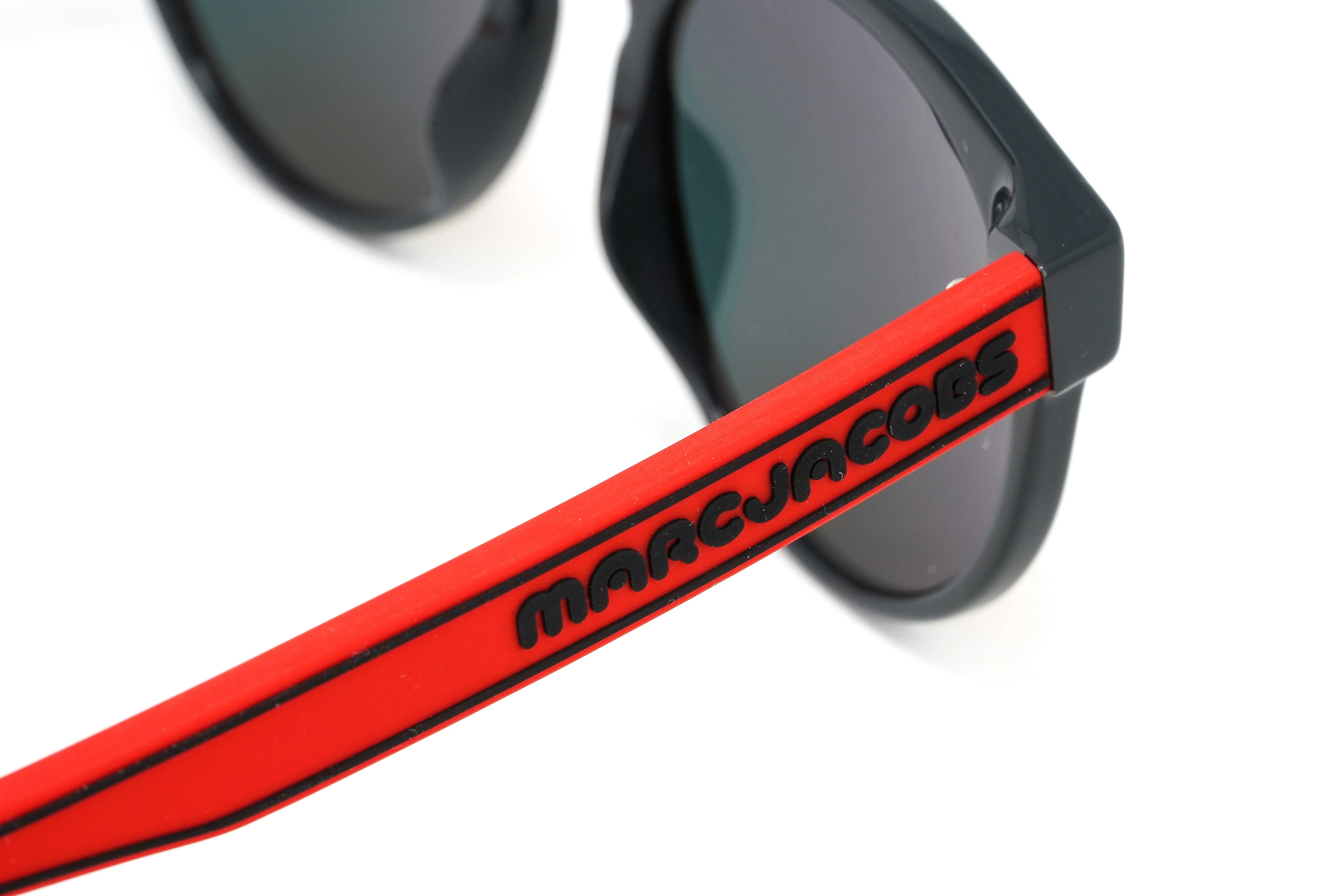 Marc Jacobs Unisex Round Sunglasses Grey Red Mirror - Image 5