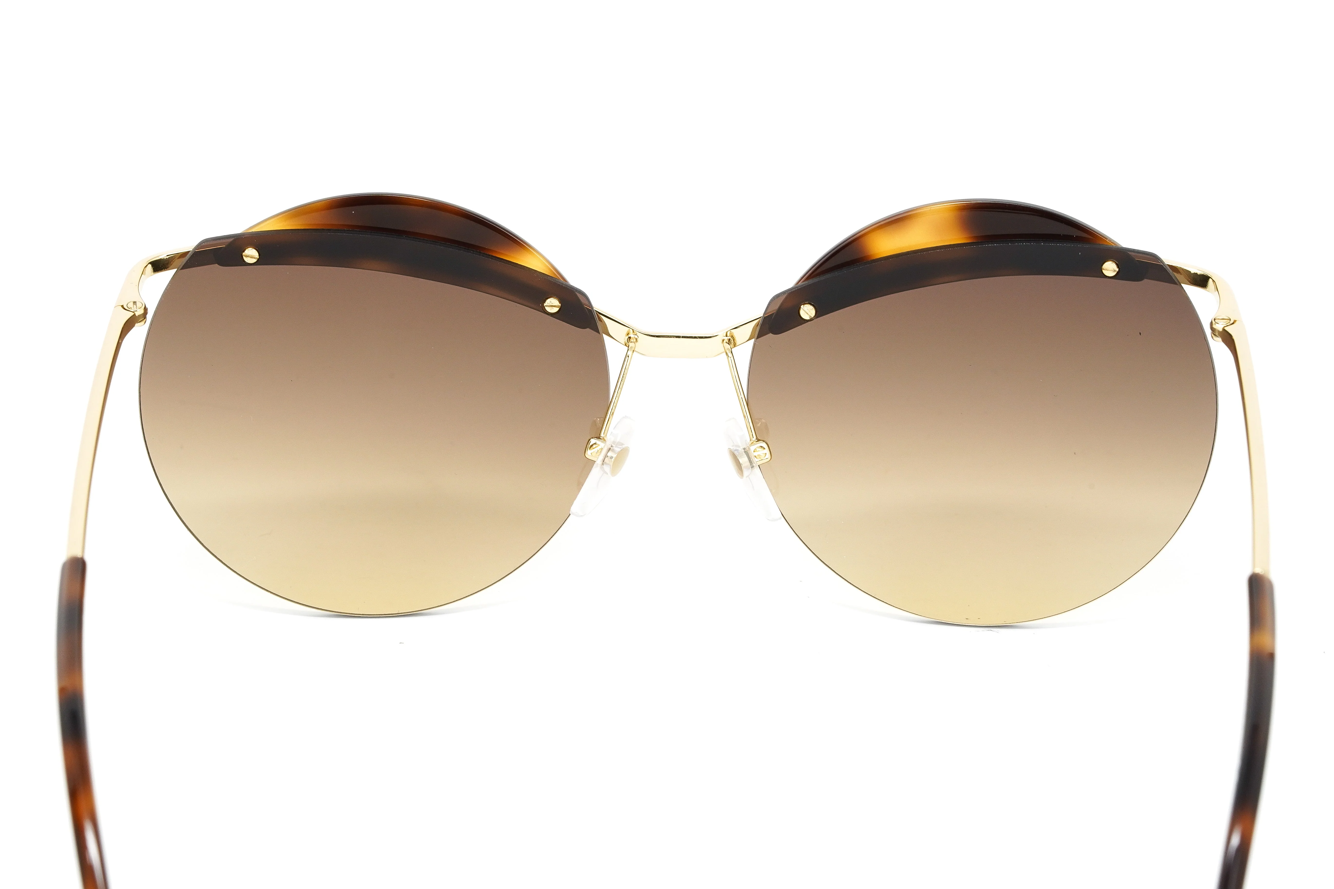 Marc Jacobs Women's Gold Round Sunglasses Brown Tortoise - Image 6