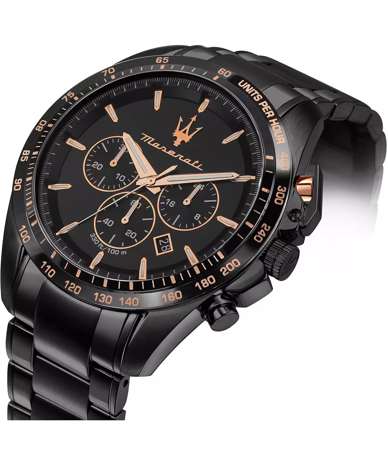 Maserati Traguardo Men's Black Chronograph Watch Bracelet Set - Image 3
