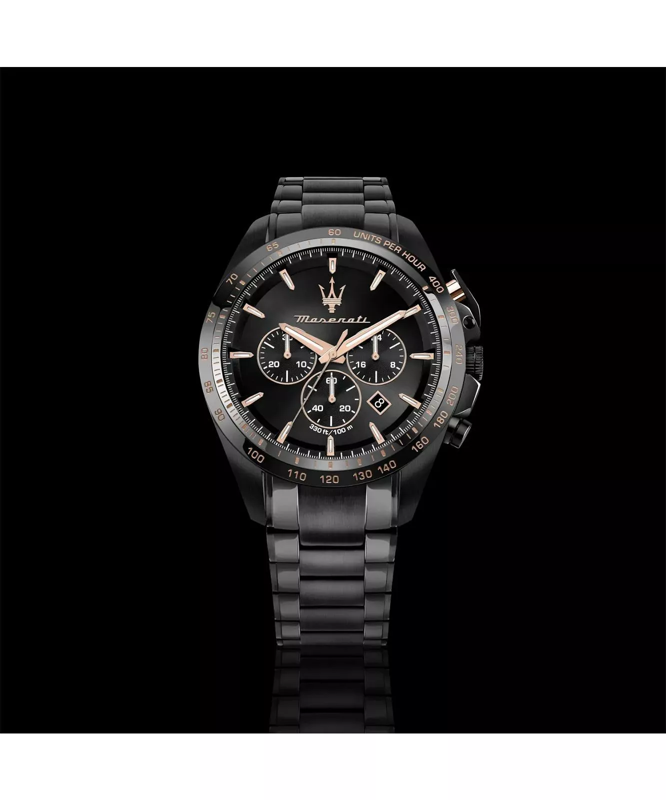 Maserati Traguardo Men's Black Chronograph Watch Bracelet Set - Image 5