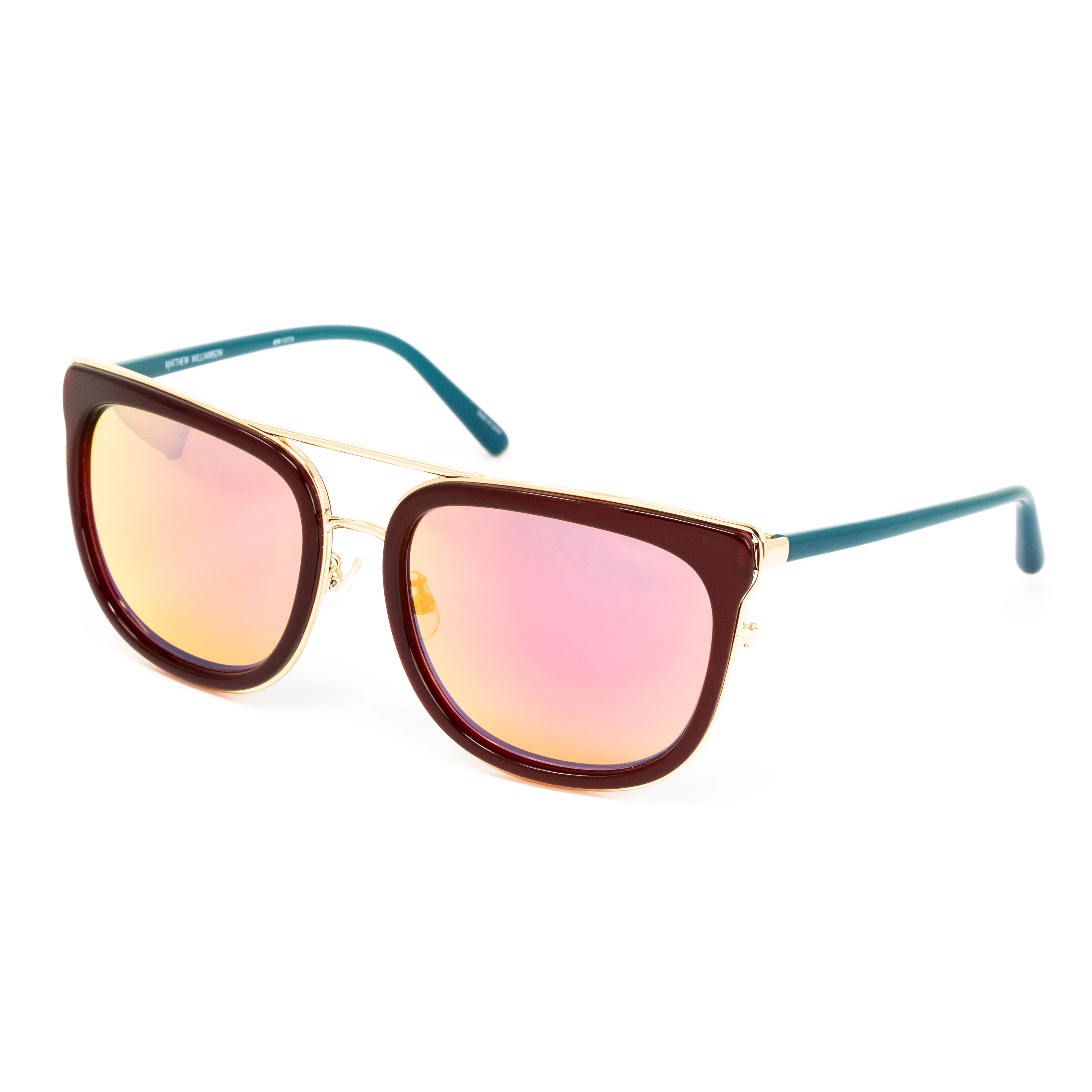 Matthew Williamson x Linda Farrow Burgundy Sunglasses