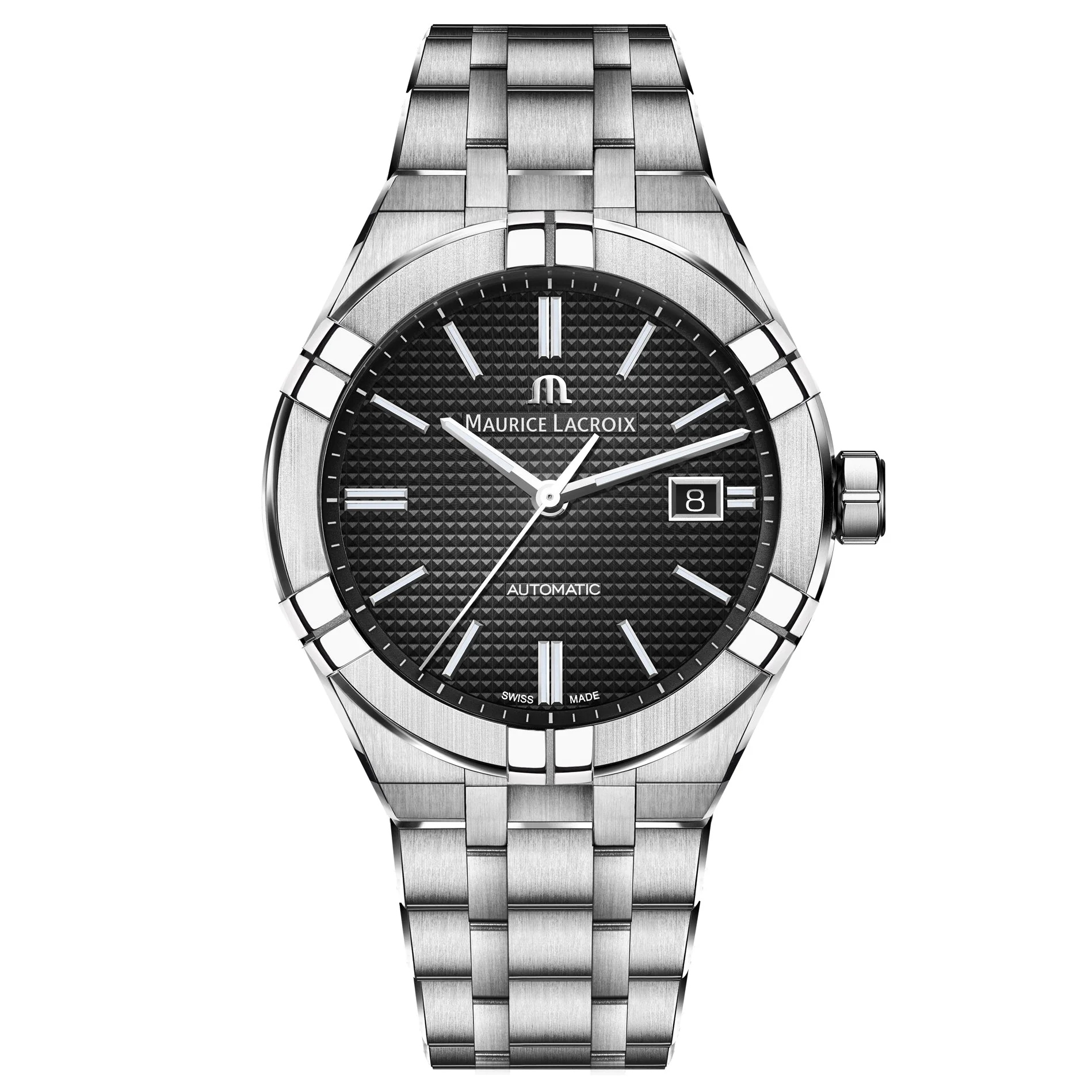 Maurice Lacroix Men's Black Aikon Automatic Stainless Steel Watch AI6008-SS002-330-1