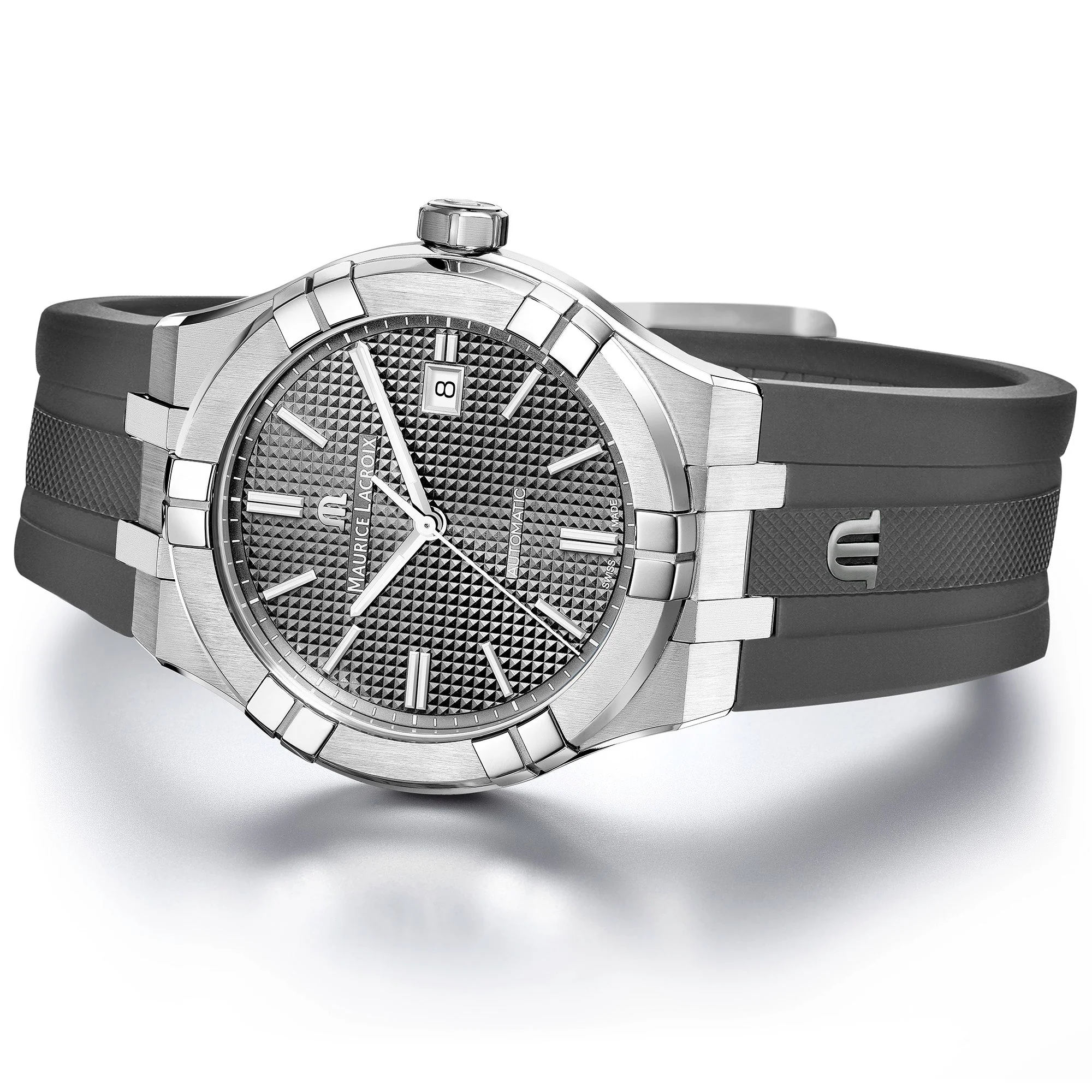 Maurice Lacroix Men's Grey Aikon Automatic Rubber Watch AI6008-SS000-230-2 - Image 2