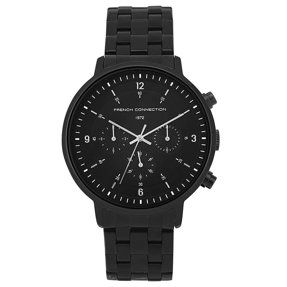 French Connection Men's Original Black Chronograph Watch