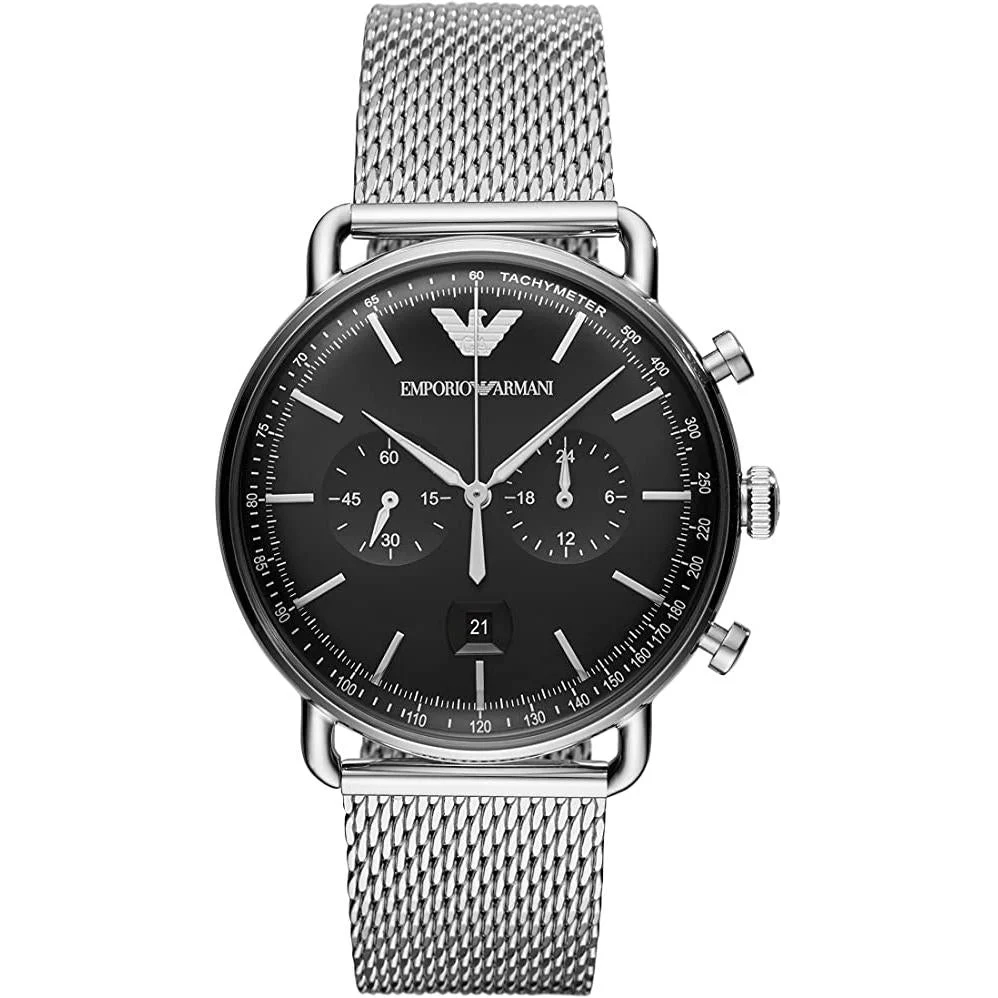 Emporio Armani Men's Aviator Silver Watch