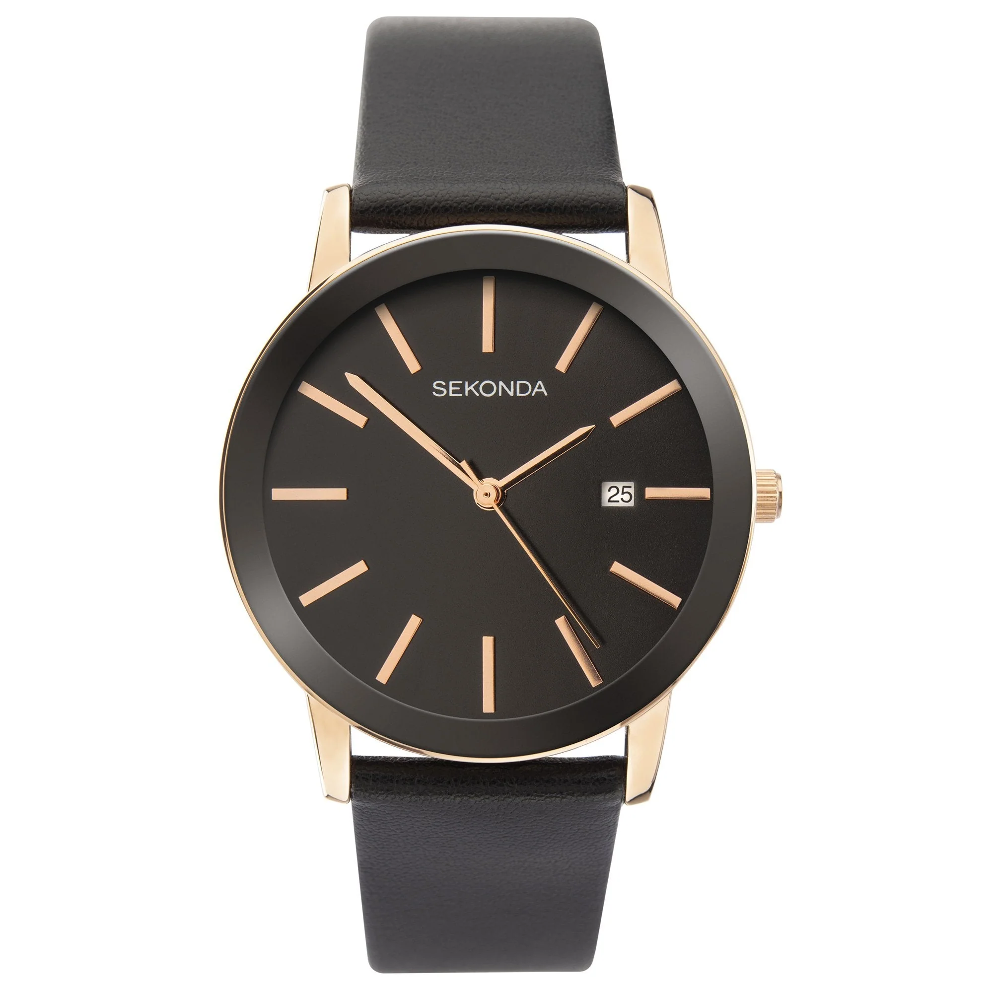 Sekonda 1837 Men's Black Leather Watch