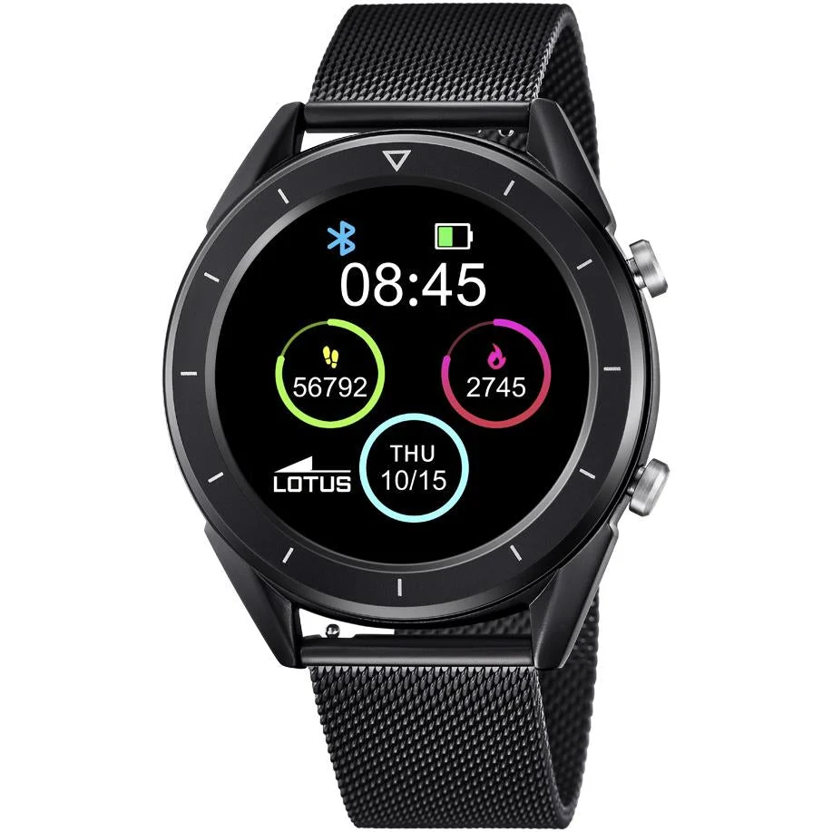 Lotus Men's Black Smartime Watch
