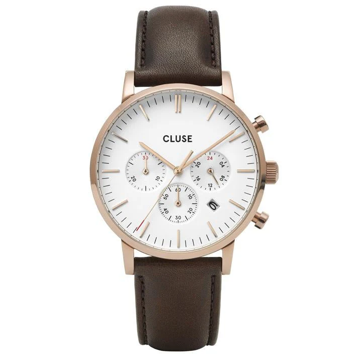 Cluse Brown Aravis Chronograph Men's Watch