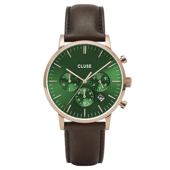 Cluse Brown Aravis Chronograph Watch