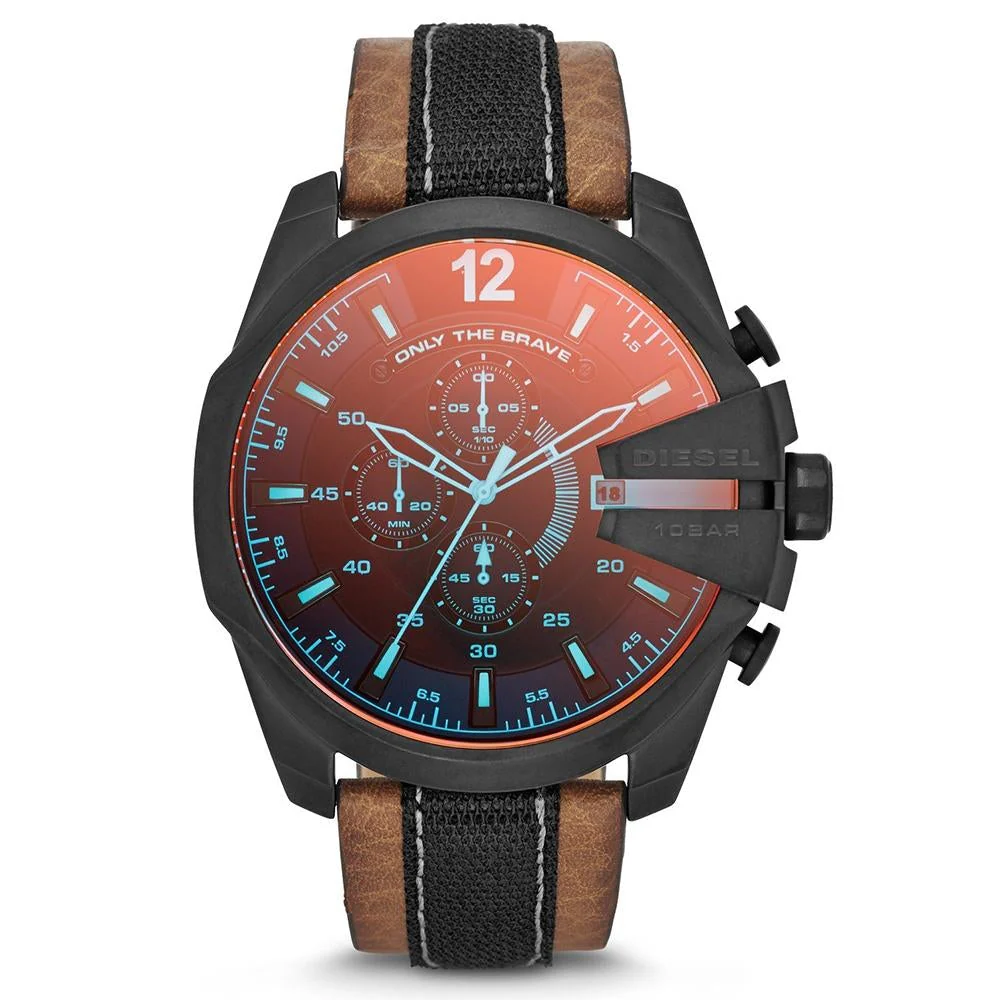 Diesel Men's Tan Mega Chief Chronograph Watch